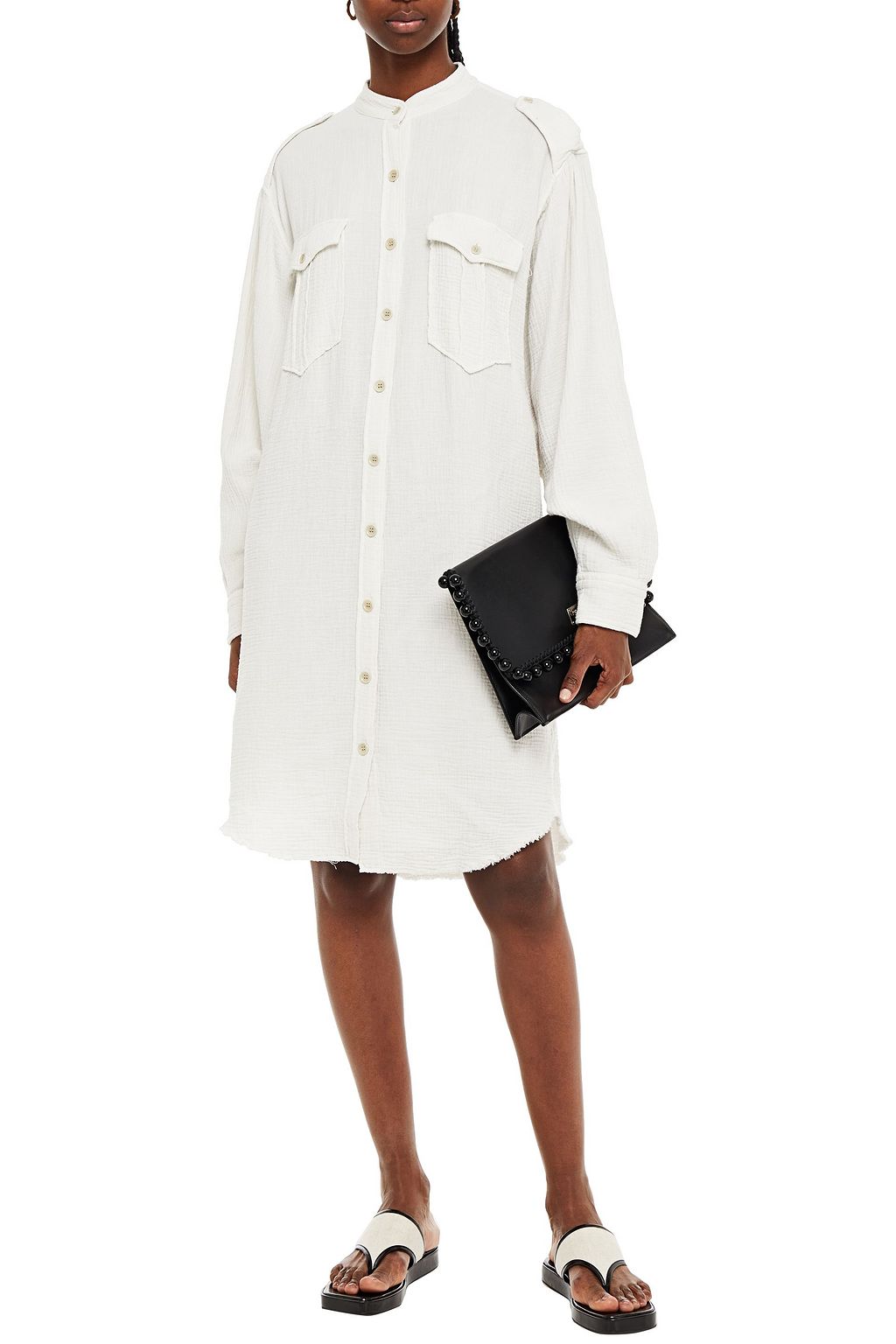 MARANT ÉTOILE Crinkled-cotton shirt dress