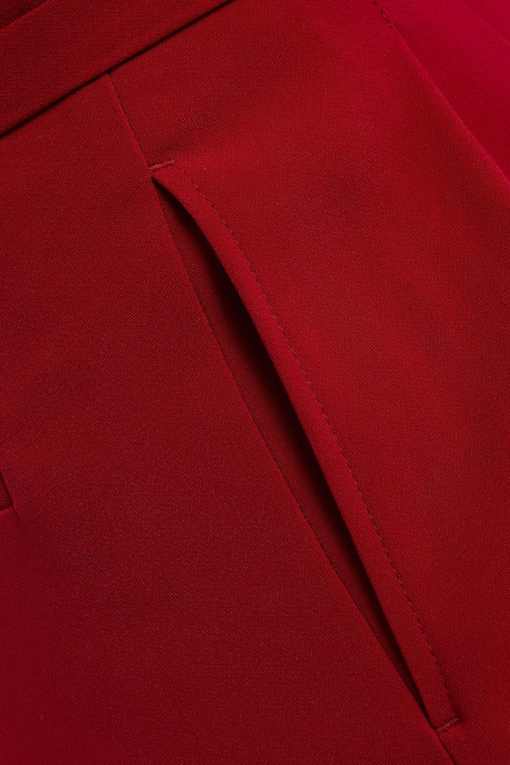 REDVALENTINO Cropped belted pleated crepe wide-leg pants