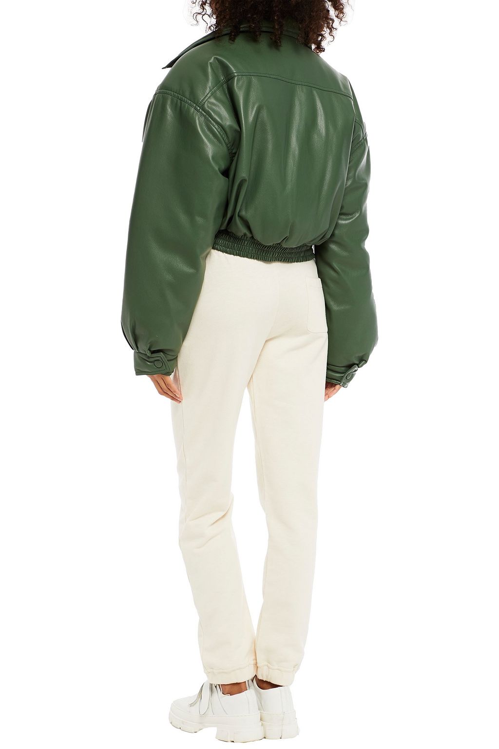 ALEXACHUNG Appliquéd French cotton-terry track pants