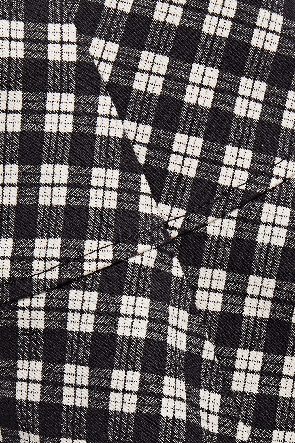 ALEXACHUNG Checked denim mini dress