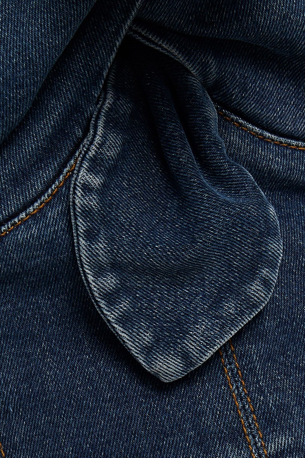 ALEXACHUNG Strapless knotted denim dress