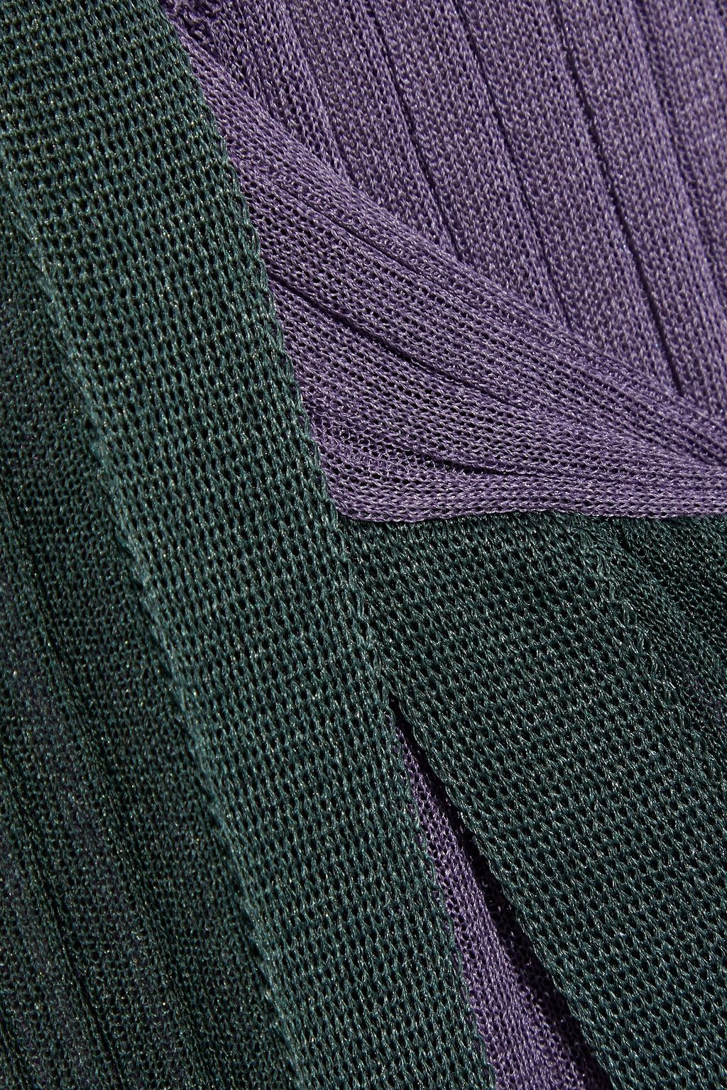 BOTTEGA VENETA Draped two-tone ribbed silk dress
