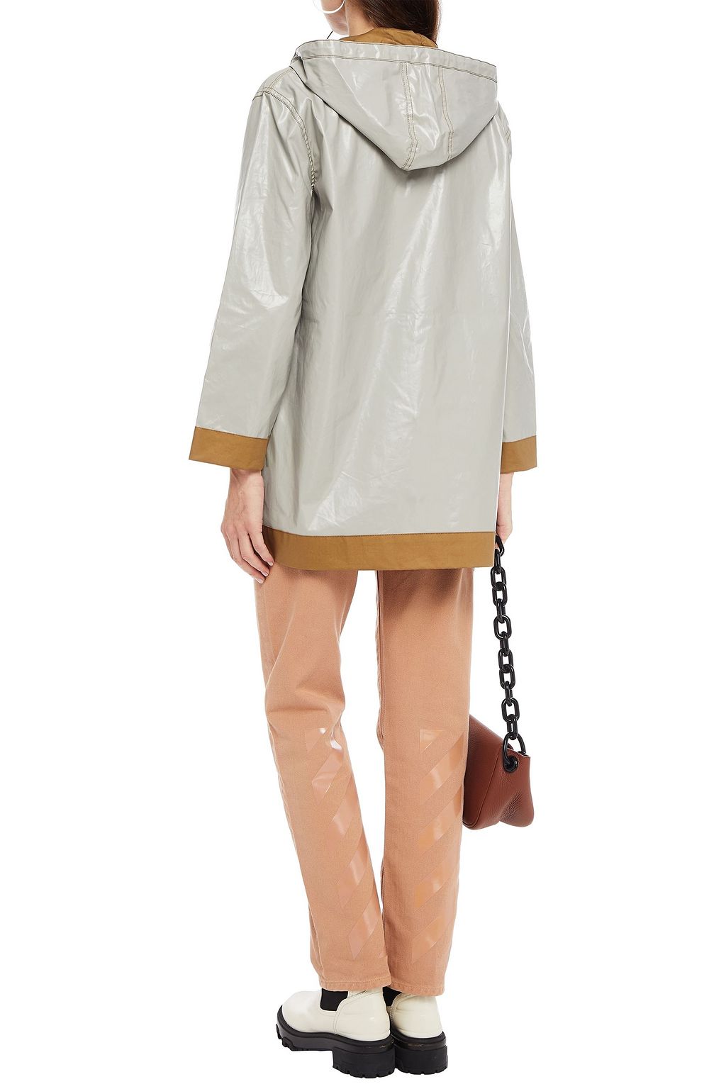ALEXACHUNG Coated gabardine hooded jacket