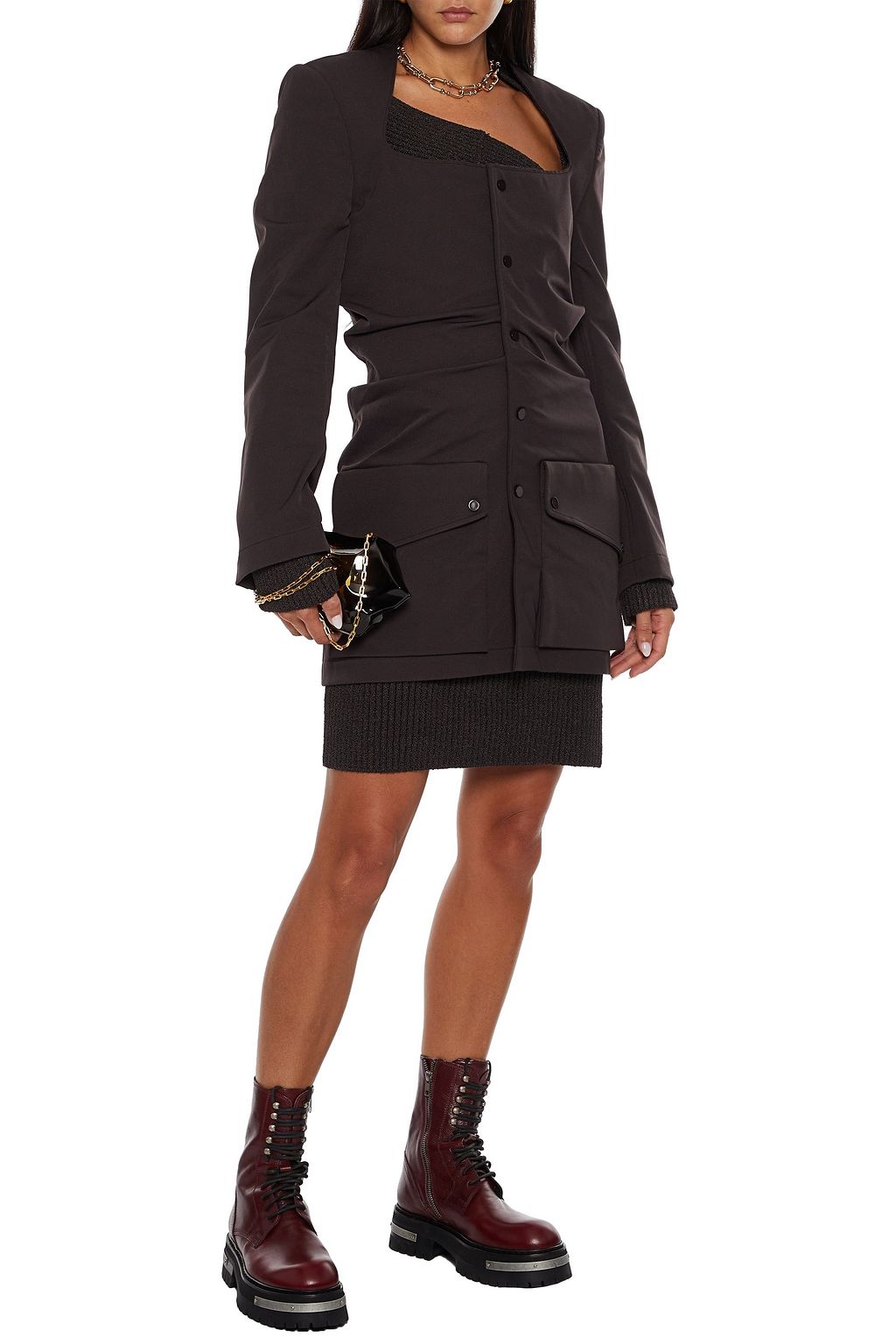 BOTTEGA VENETA Ruched stretch-gabardine jacket