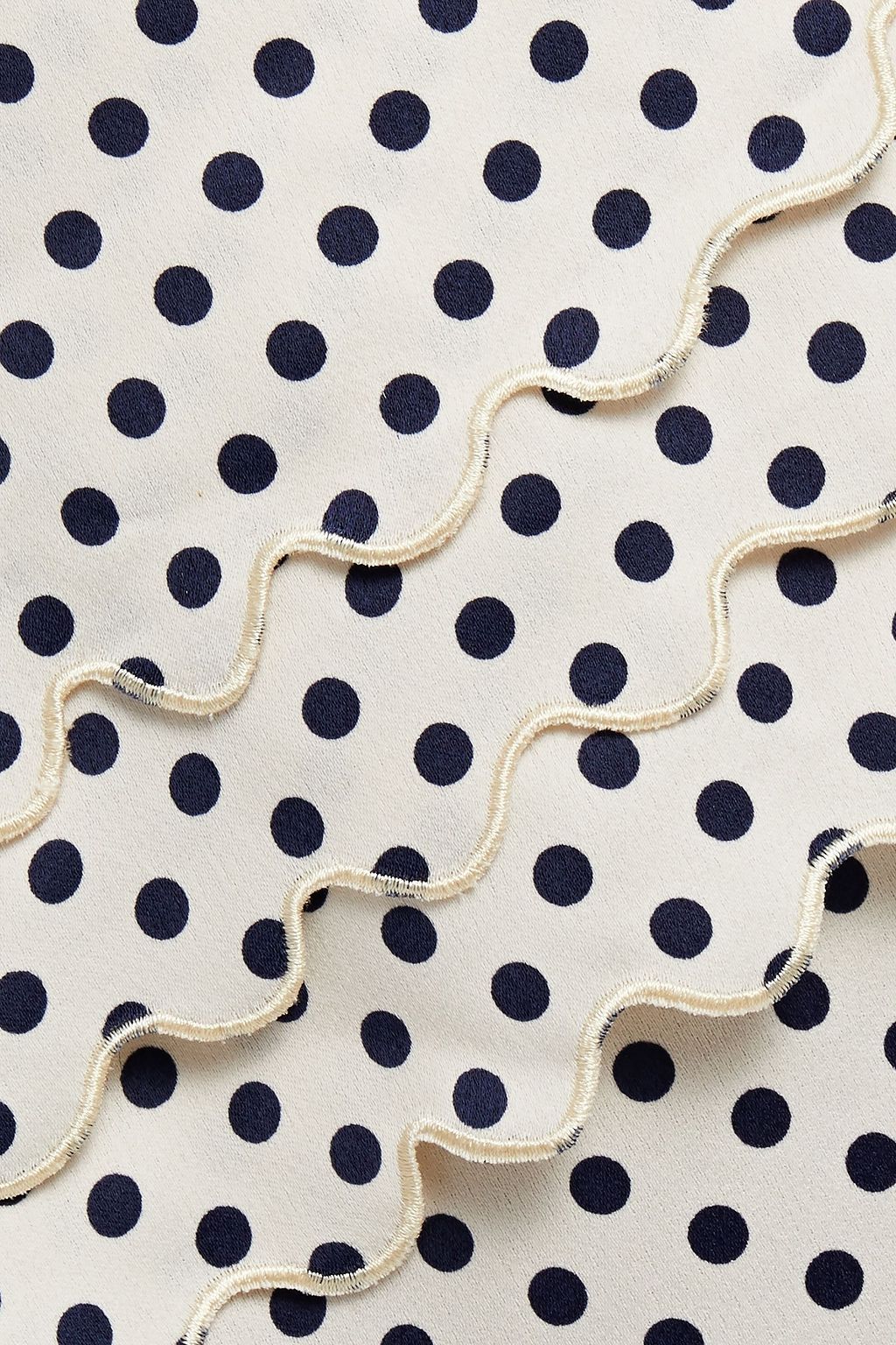 ALEXACHUNG Scalloped polka-dot satin-crepe mini dress
