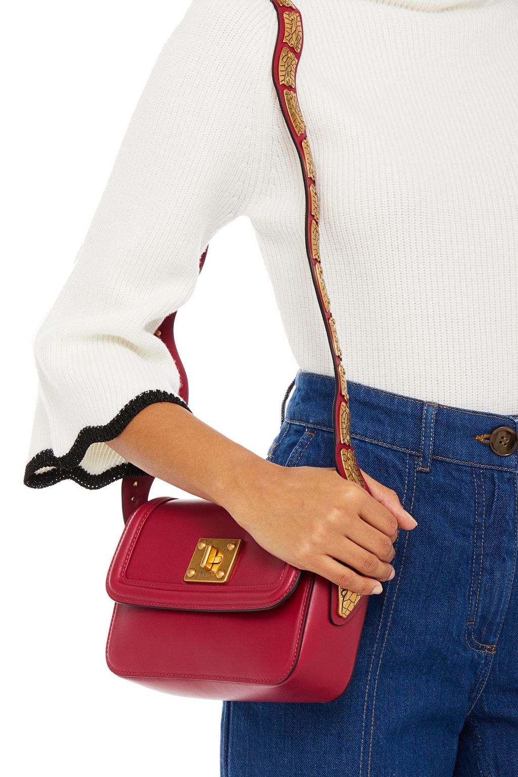 RED(V) Schultertasche aus Leder