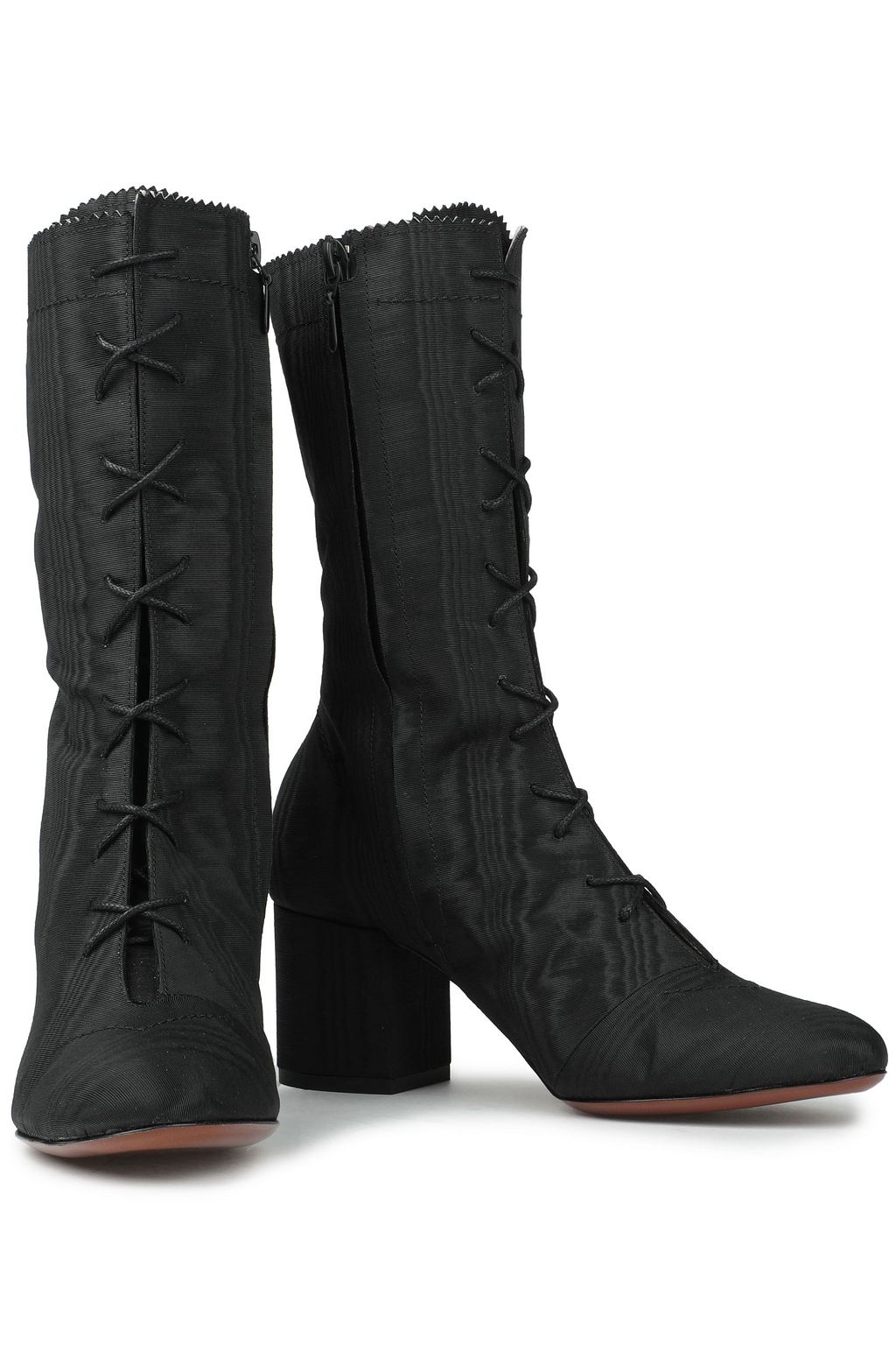 ALEXACHUNG Lace-up moire ankle boots