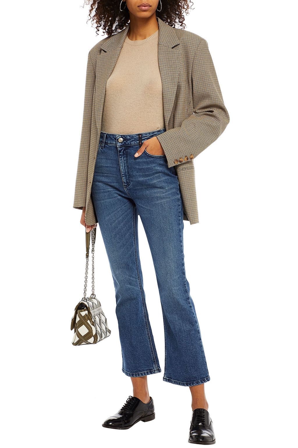ALEXACHUNG High-rise kick-flare jeans