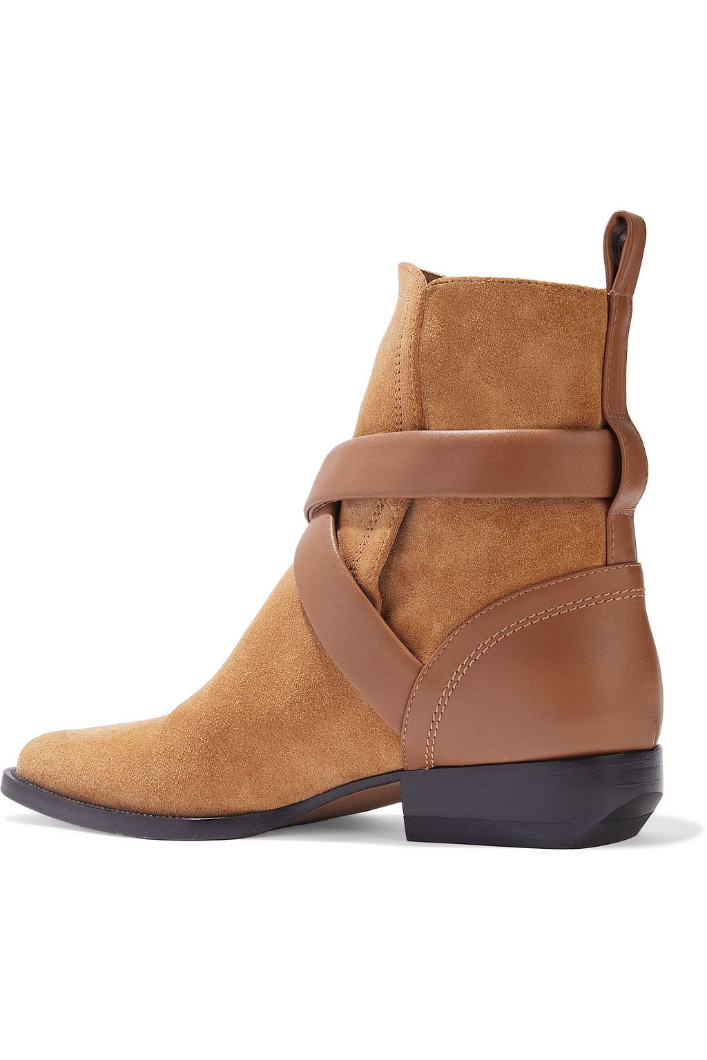 CHLOÉ Leather-trimmed suede ankle boots