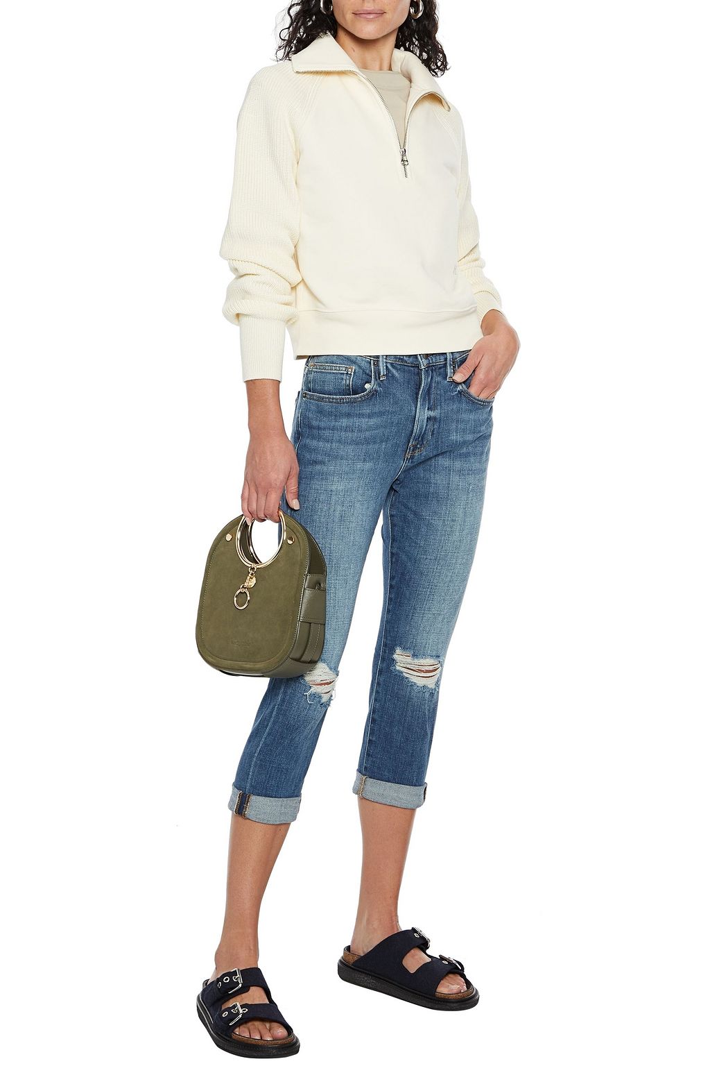 Mid denim Le Pixie Beau cropped mid 