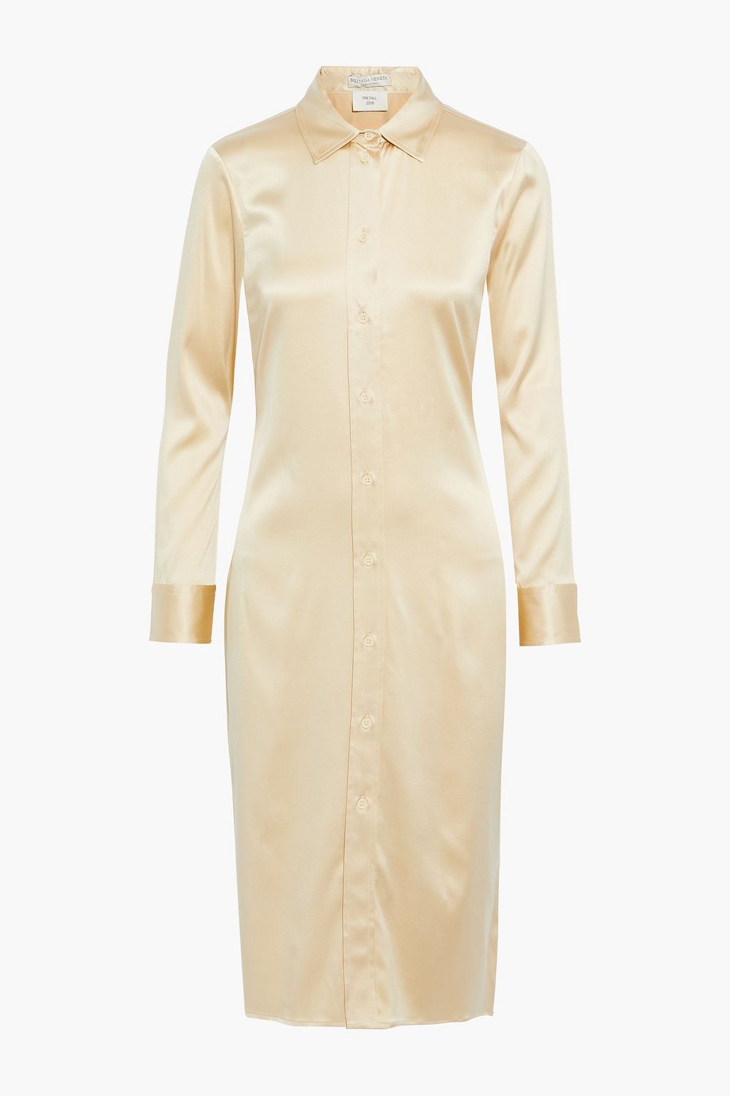 BOTTEGA VENETA Stretch-silk satin midi shirt dress