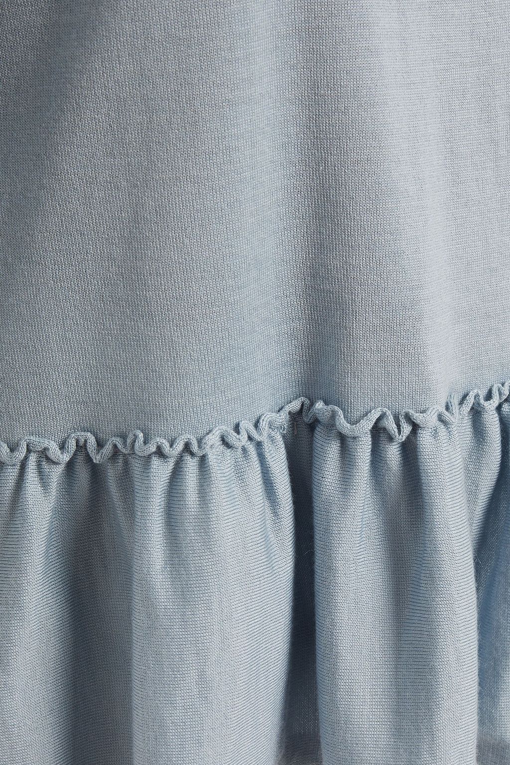 REDVALENTINO Ruffled wool, silk and cashmere-blend top