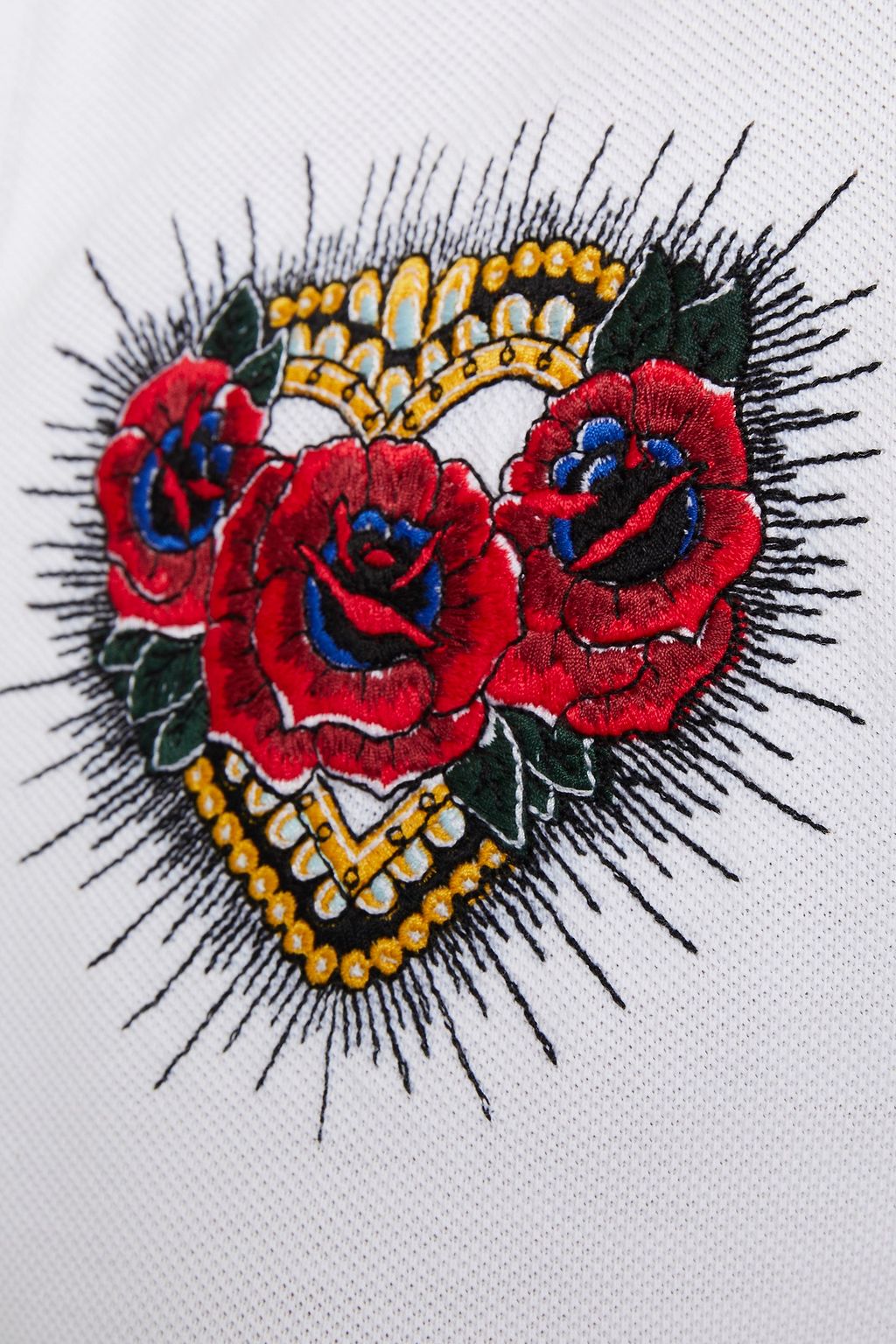 REDVALENTINO Embroidered cotton-piqué polo shirt