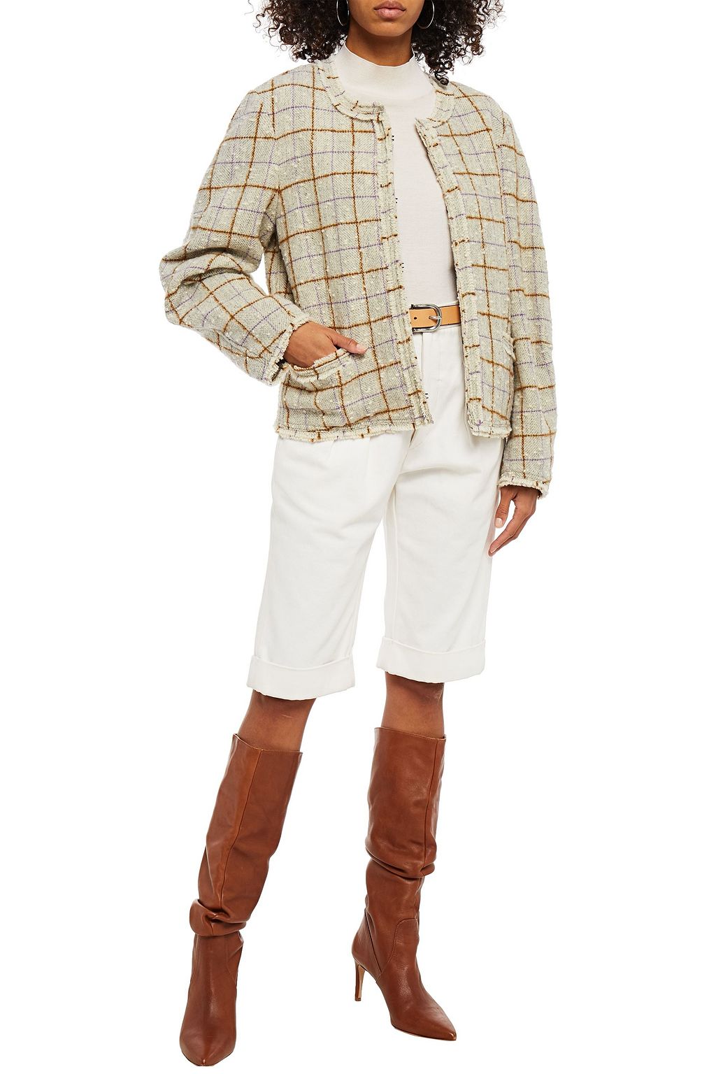 MARANT ÉTOILE Ovia checked wool-blend bouclé-tweed jacket