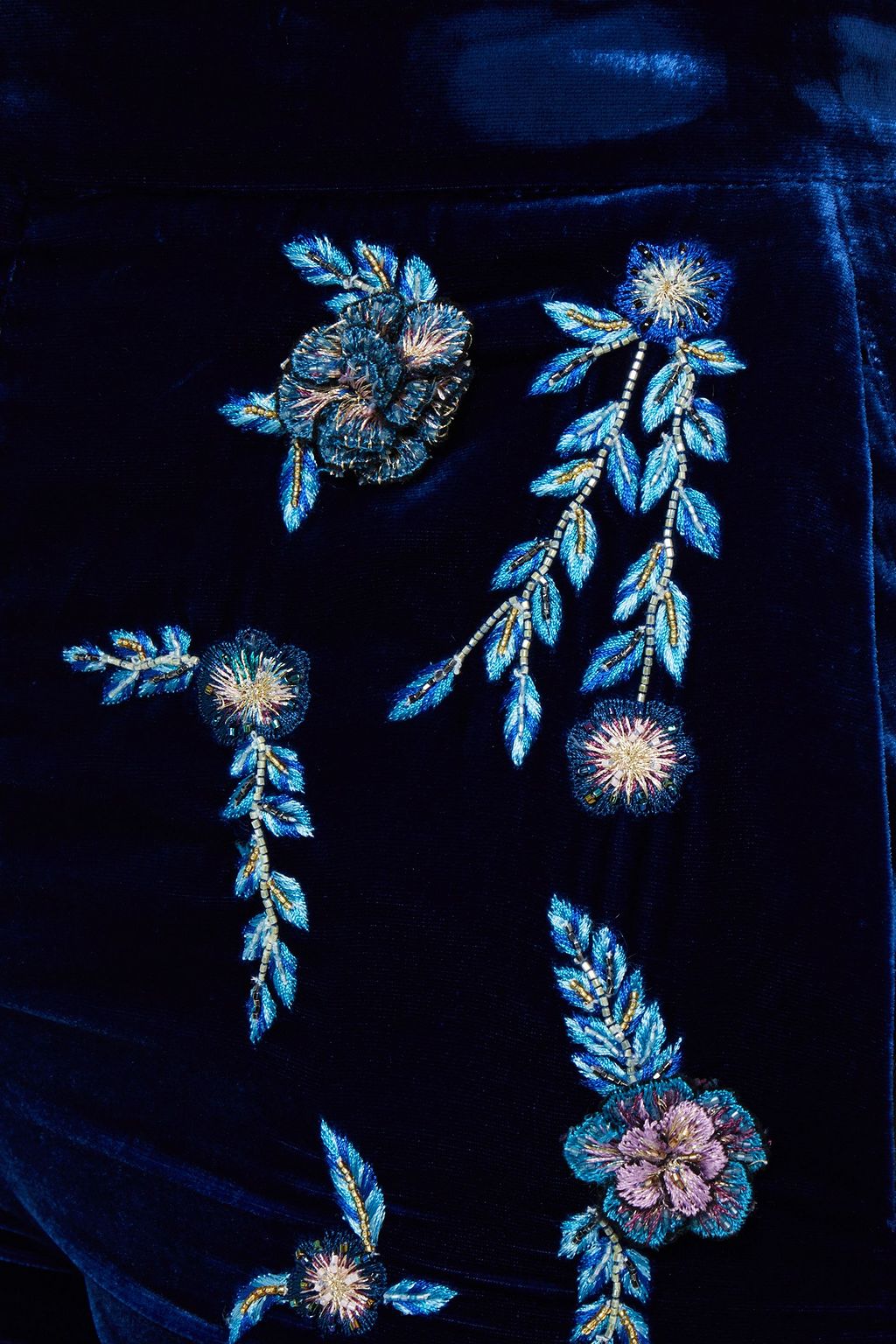DUNDAS Embellished velvet tapered pants