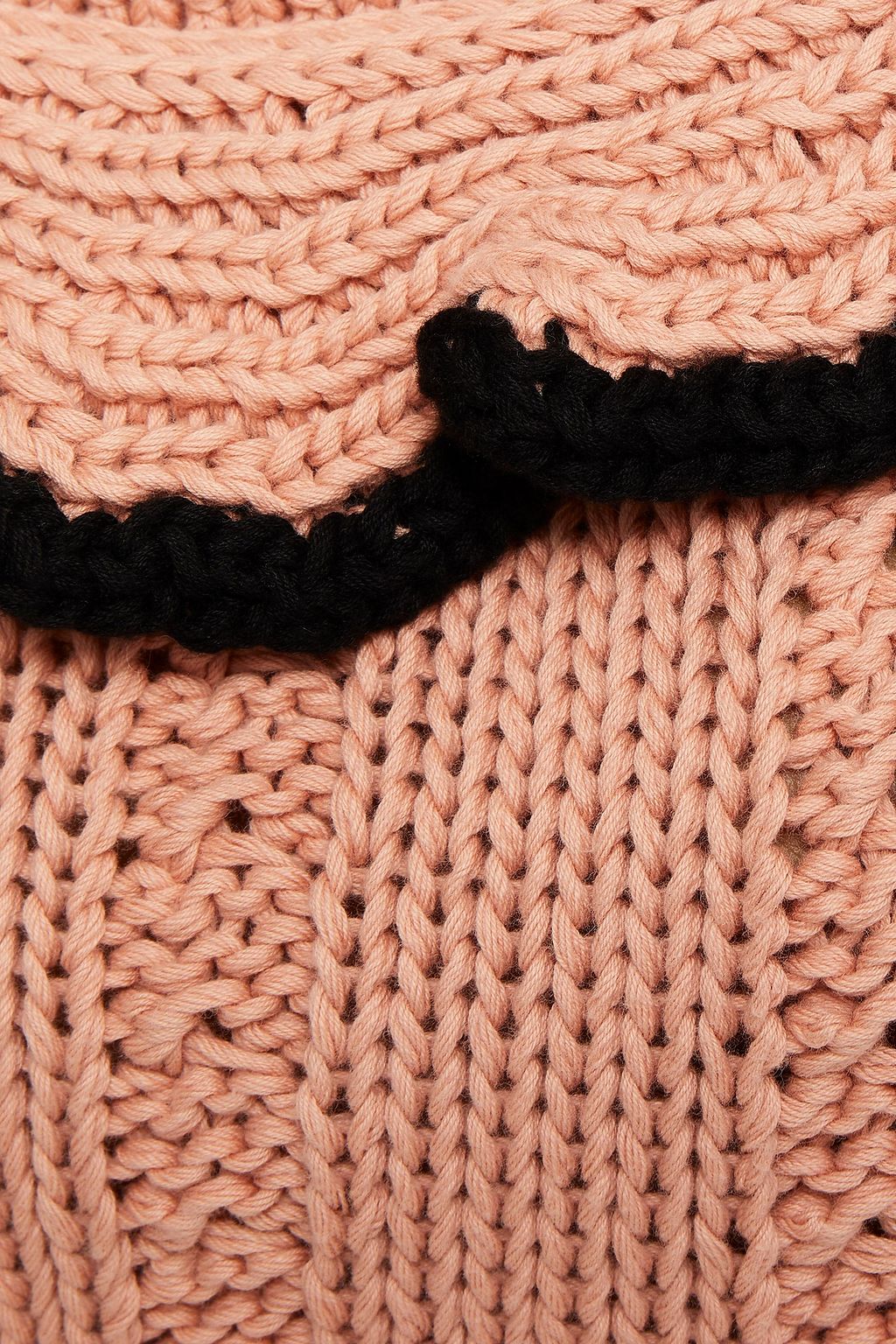 REDVALENTINO Ruffled crochet-knit cotton sweater