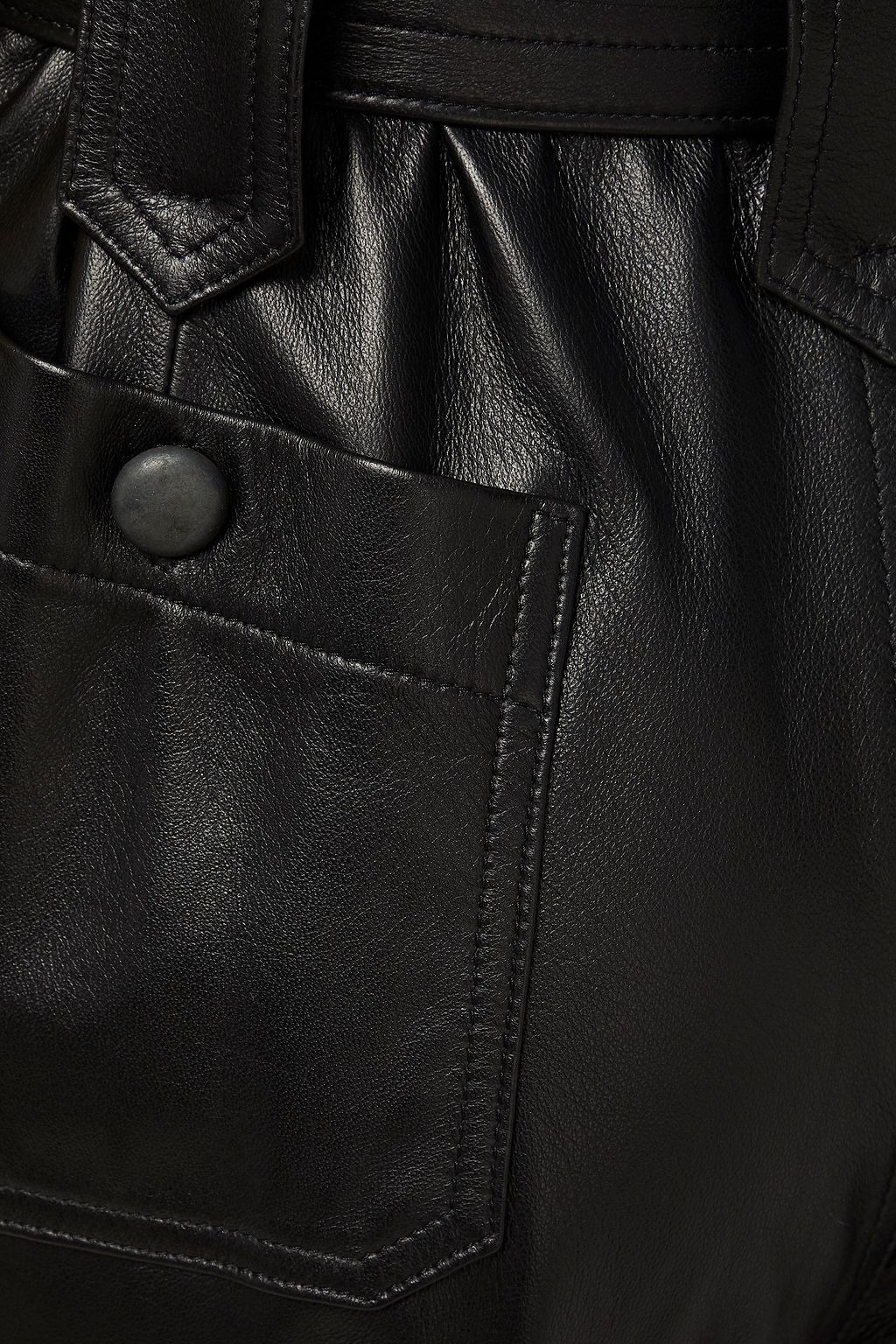 DUNDAS Cropped belted leather tapered pants