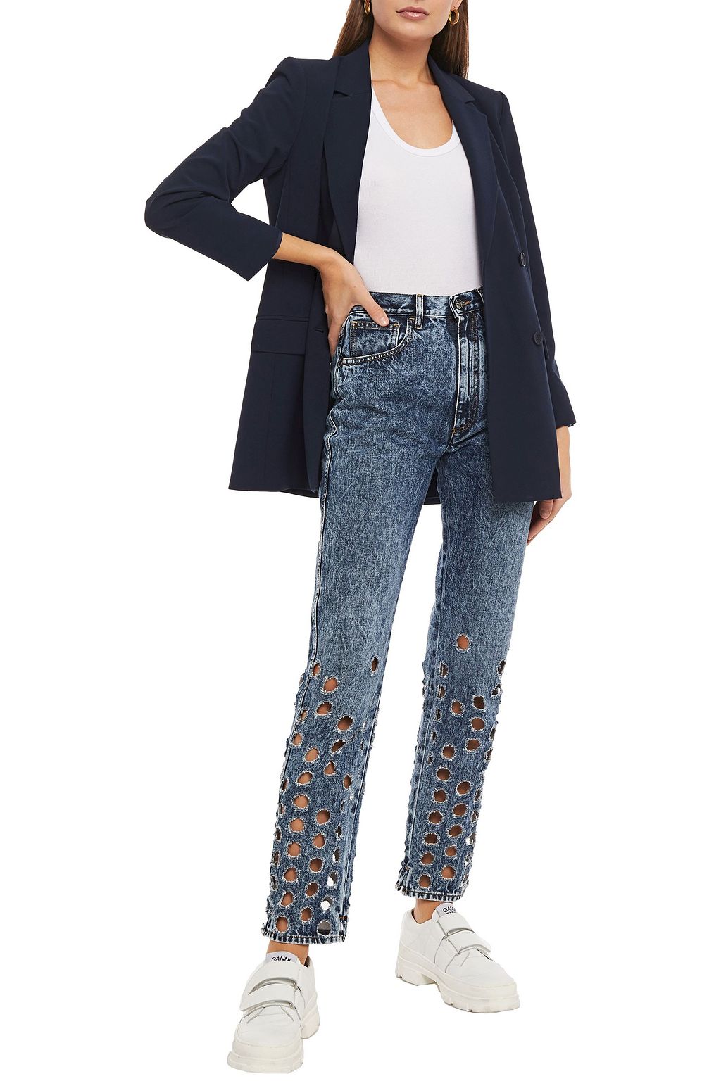 MAISON MARGIELA Distressed high-rise straight-leg jeans