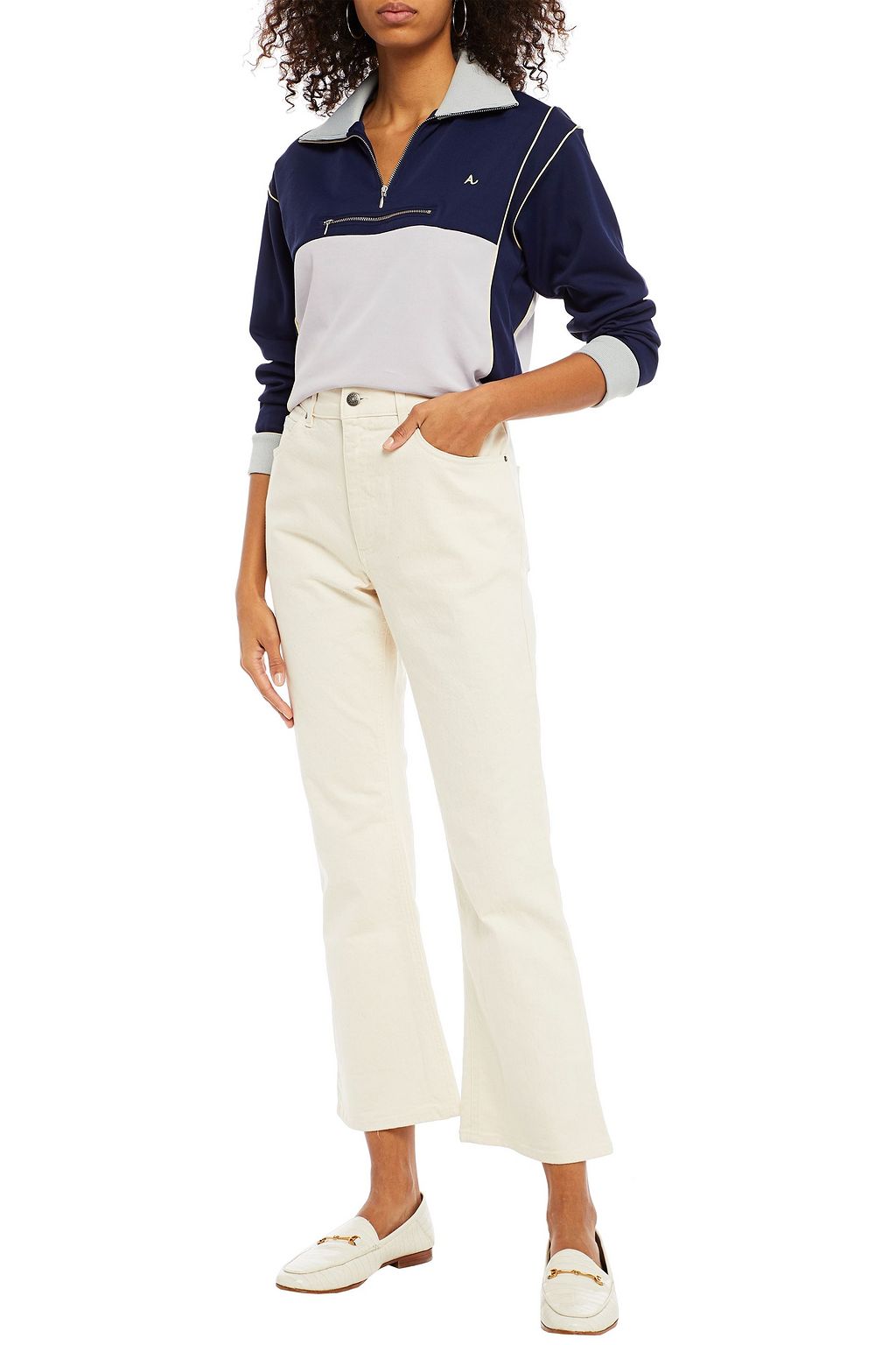 ALEXACHUNG High-rise kick-flare jeans