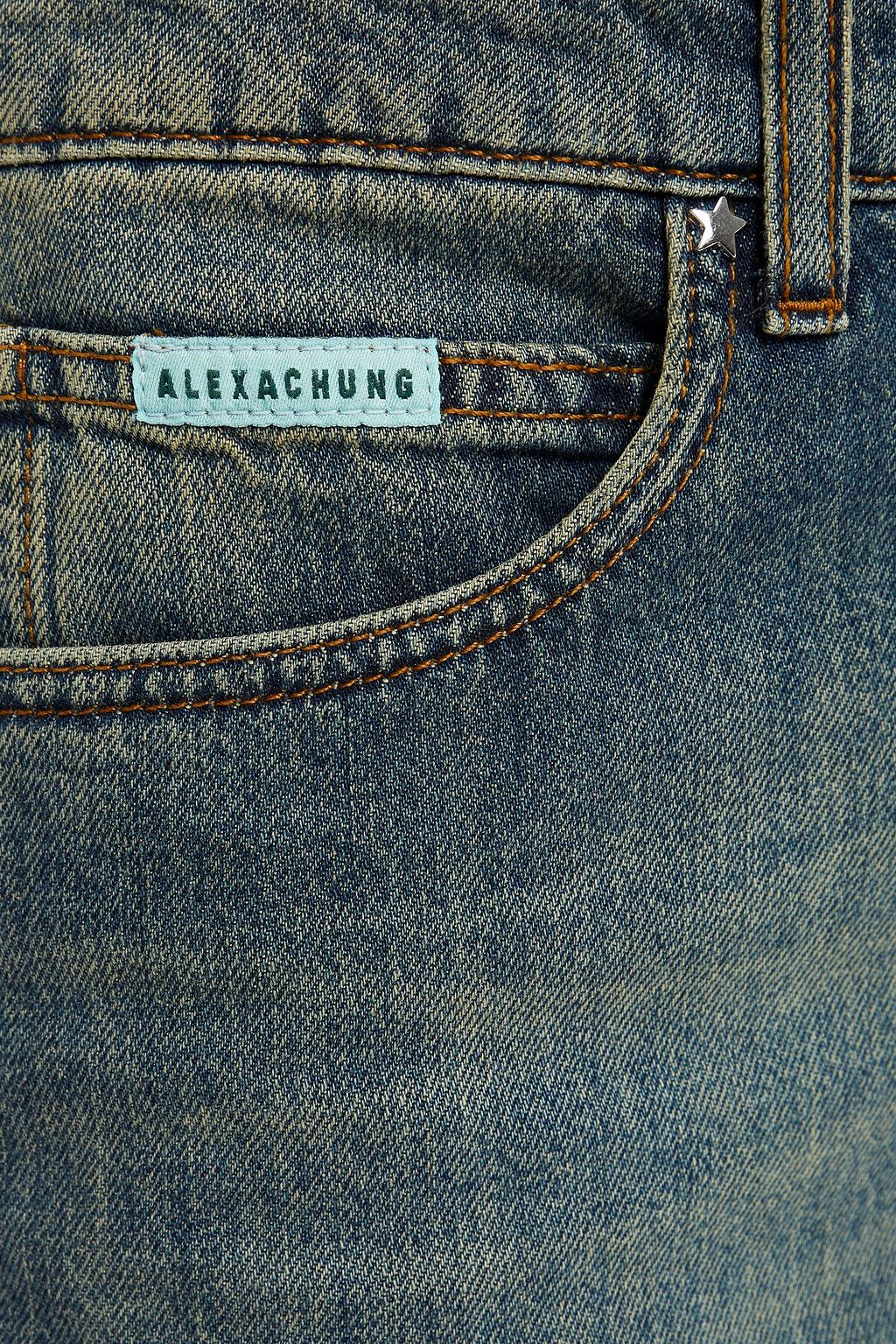 ALEXACHUNG Cropped high-rise wide-leg jeans