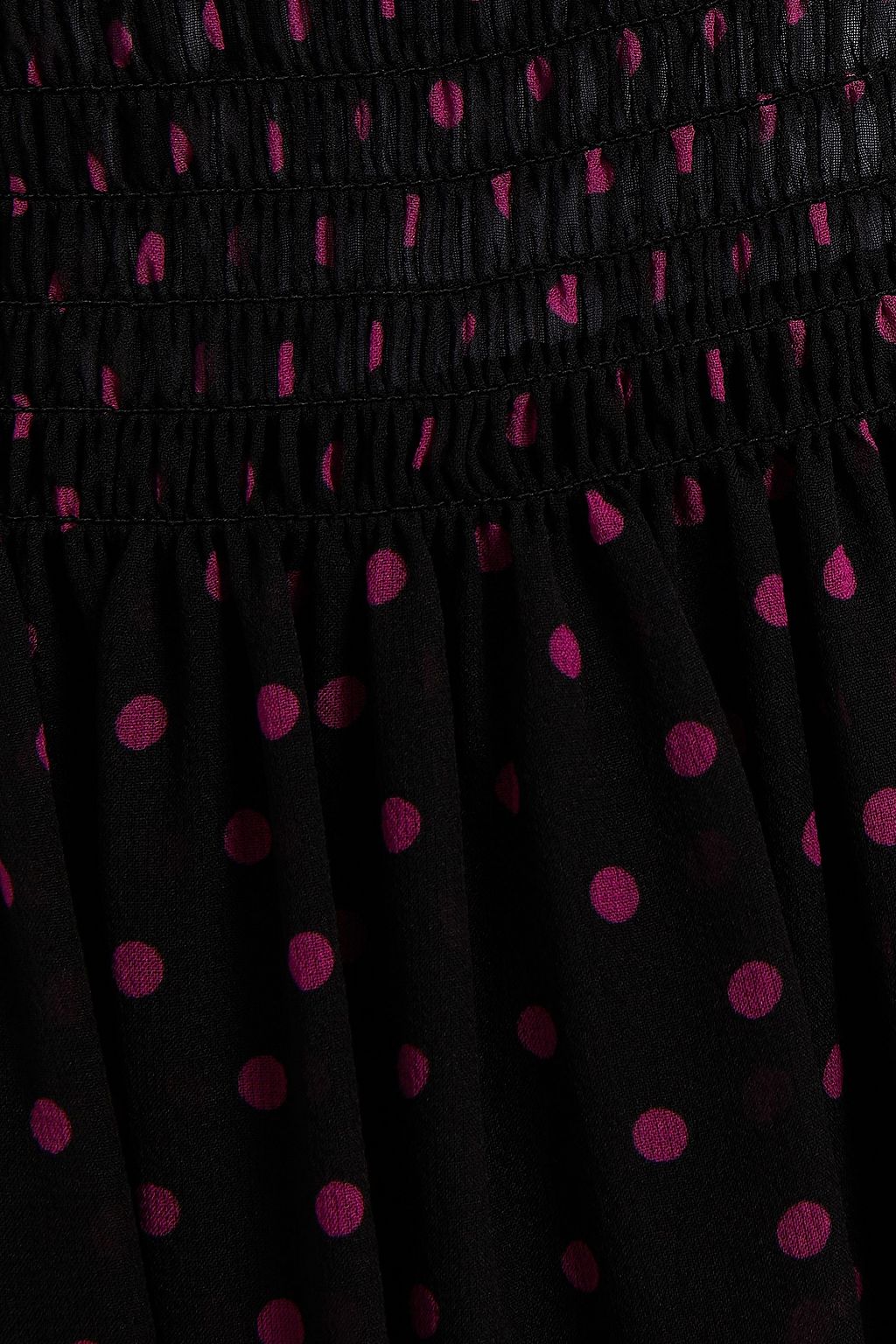 DUNDAS Sage off-the-shoulder shirred polka-dot silk-chiffon maxi dress