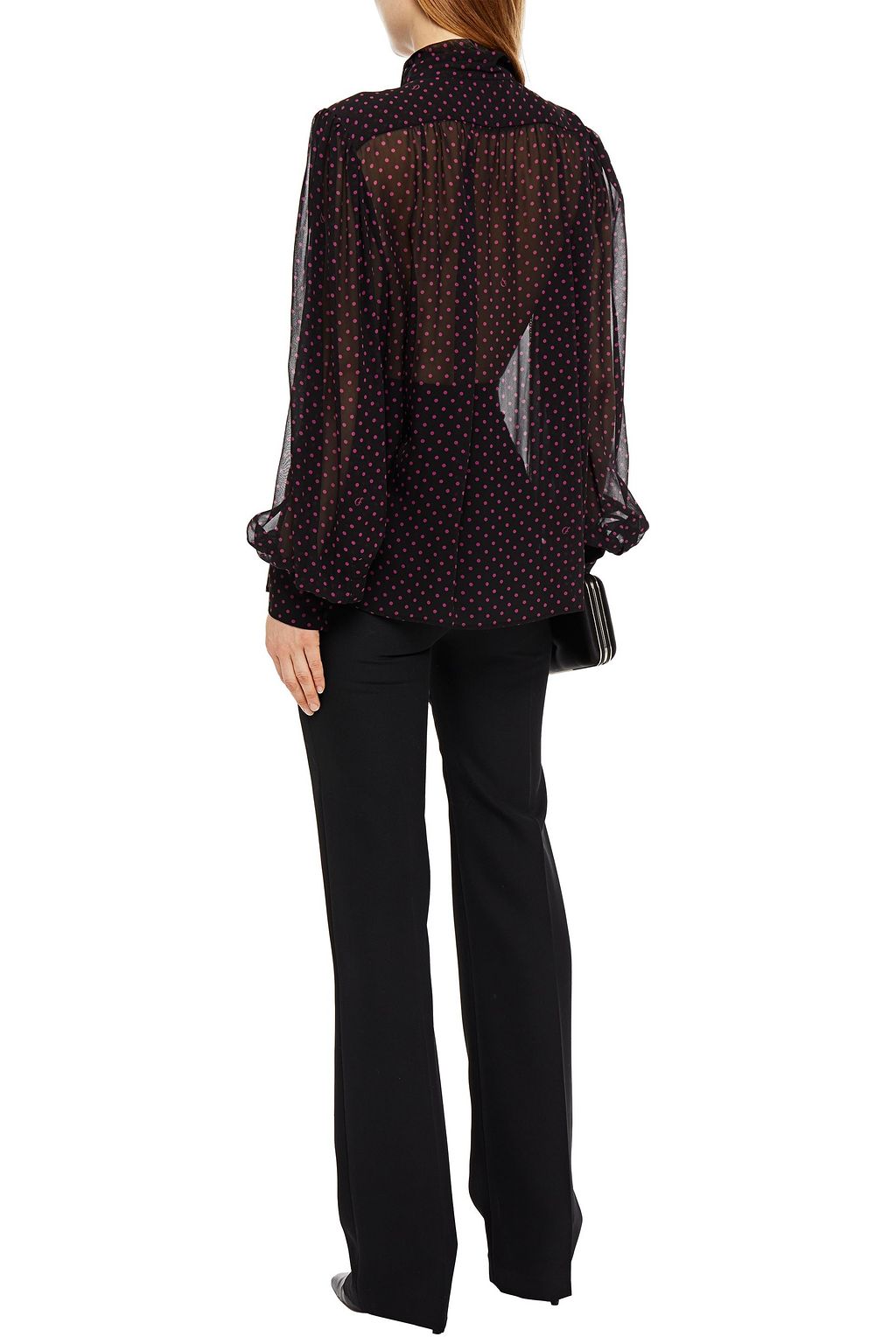 DUNDAS Scout pussy-bow polka-dot silk-chiffon blouse