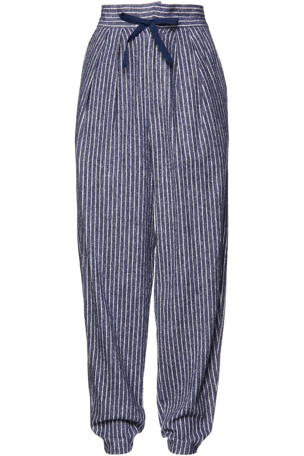 Navy Pleated striped cotton-blend flannel tapered | Sale up to 70% off | THE ISABEL MARANT ÉTOILE | THE OUTNET