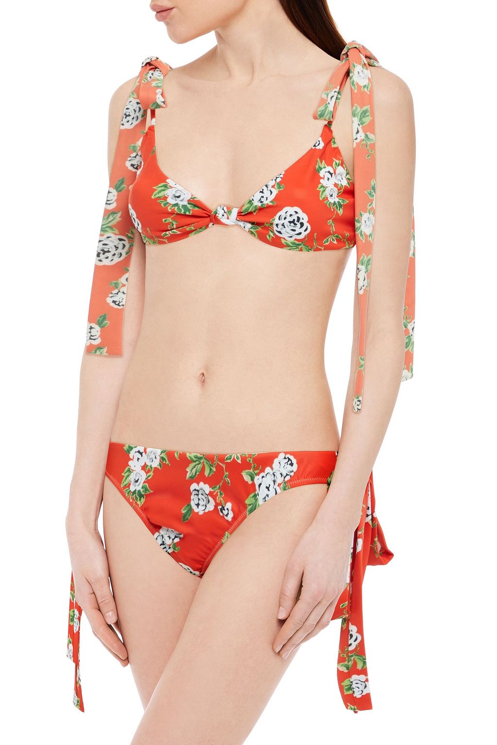 CAROLINE CONSTAS Clem floral-print triangle bikini top