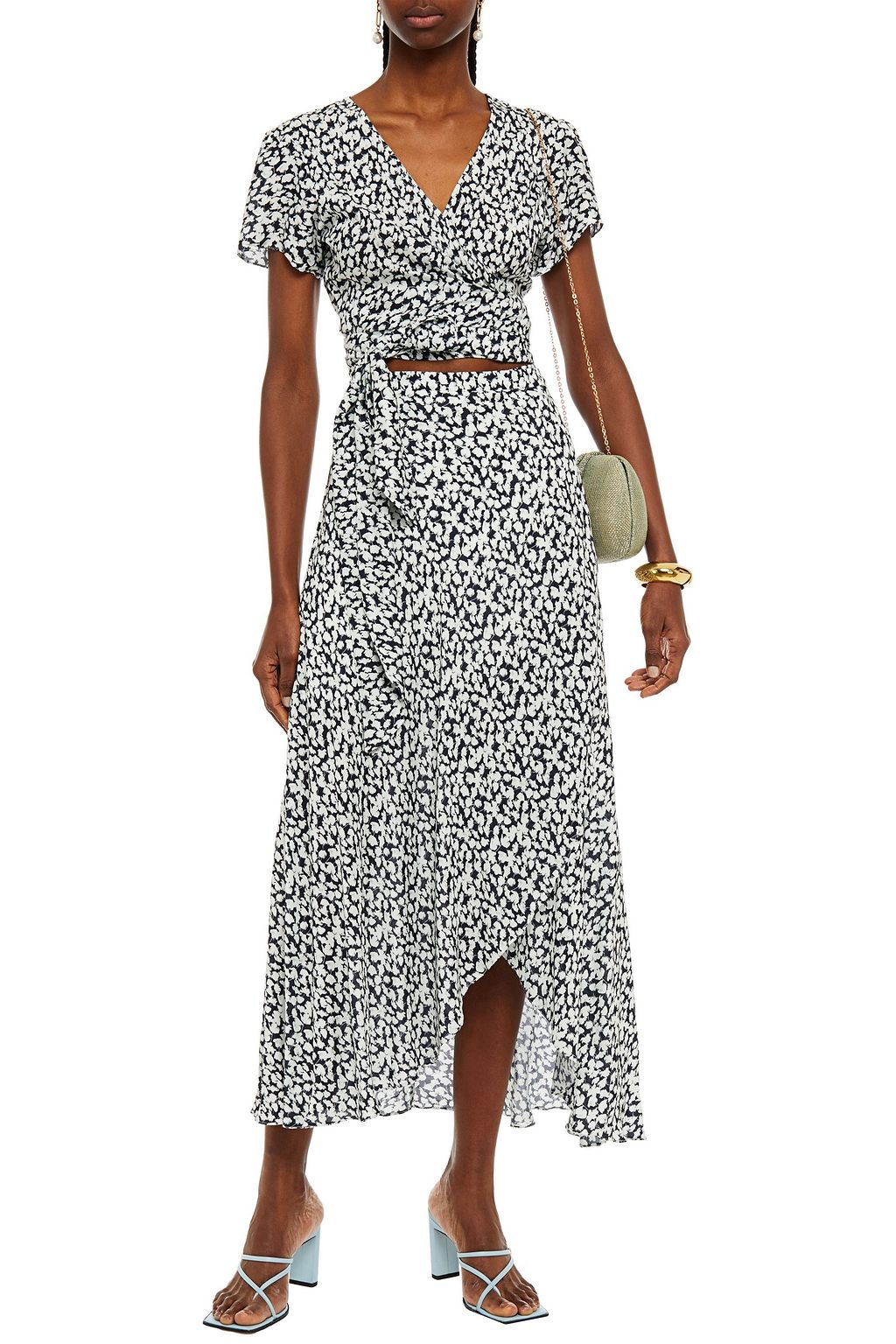 VIX PAULA HERMANNY Jessie cutout floral-print voile maxi wrap dress