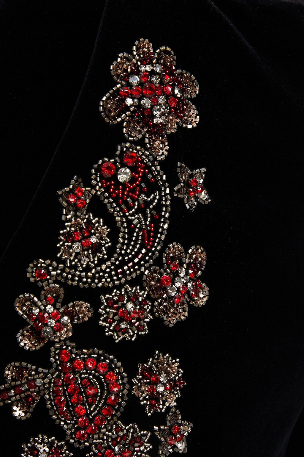 DUNDAS Embellished cotton-blend velvet flared pants
