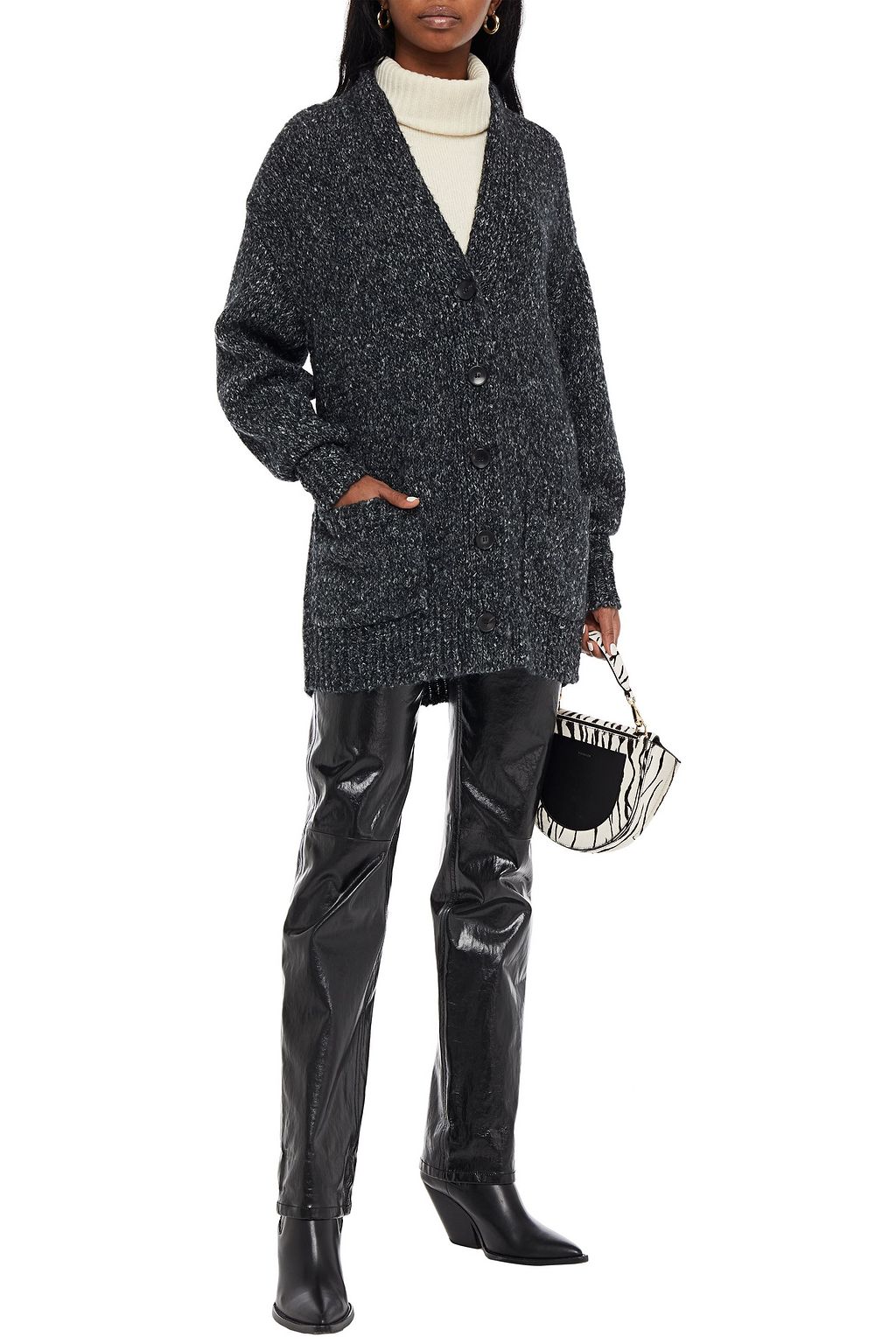 MARANT ÉTOILE Oversized marled knitted cardigan