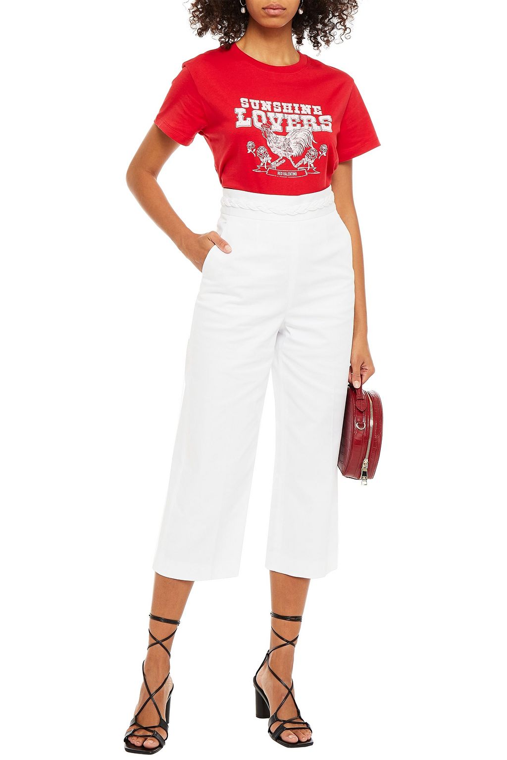 REDVALENTINO Printed cotton-jersey T-shirt