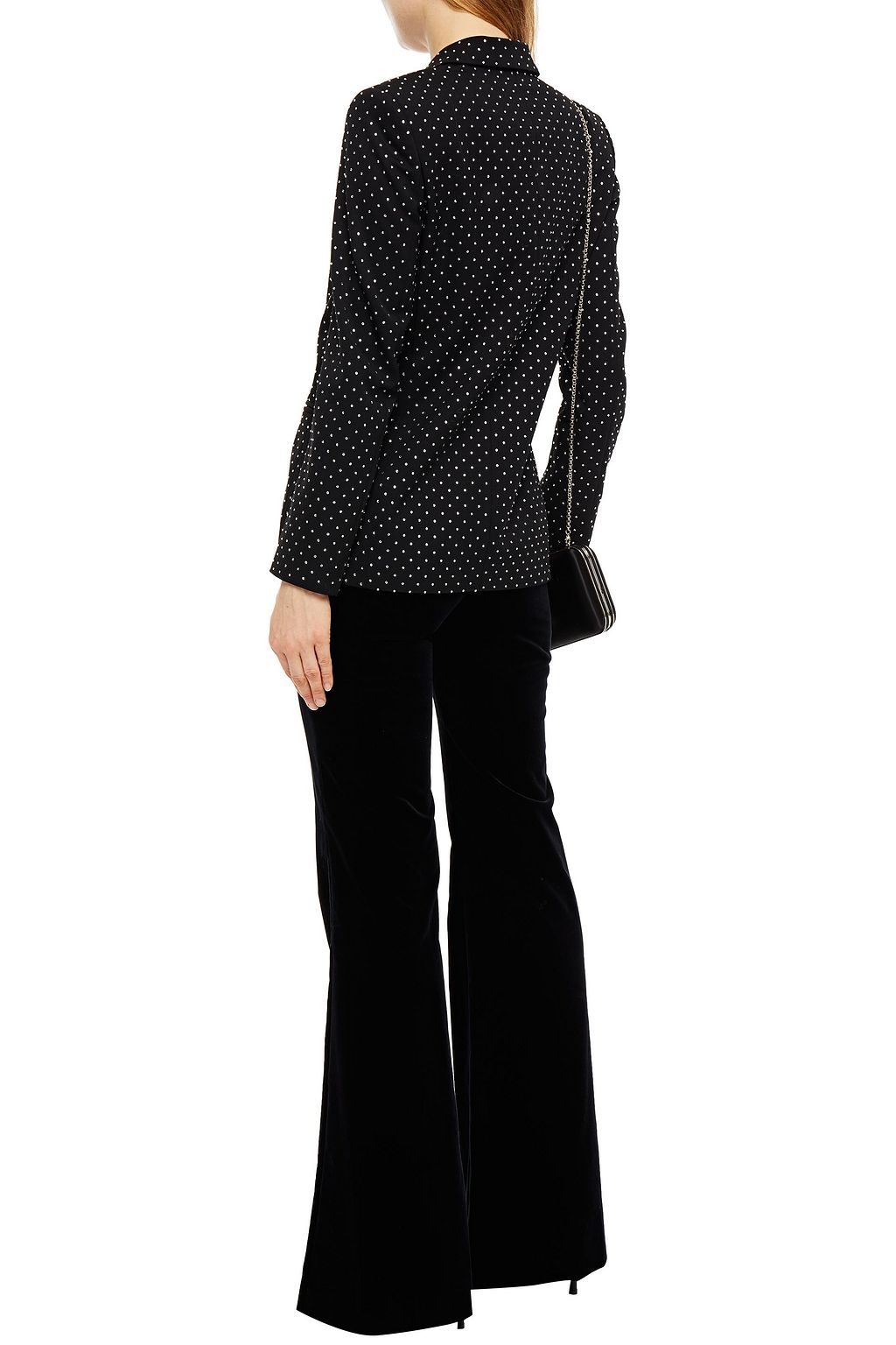 DUNDAS Cotton-blend velvet flared pants