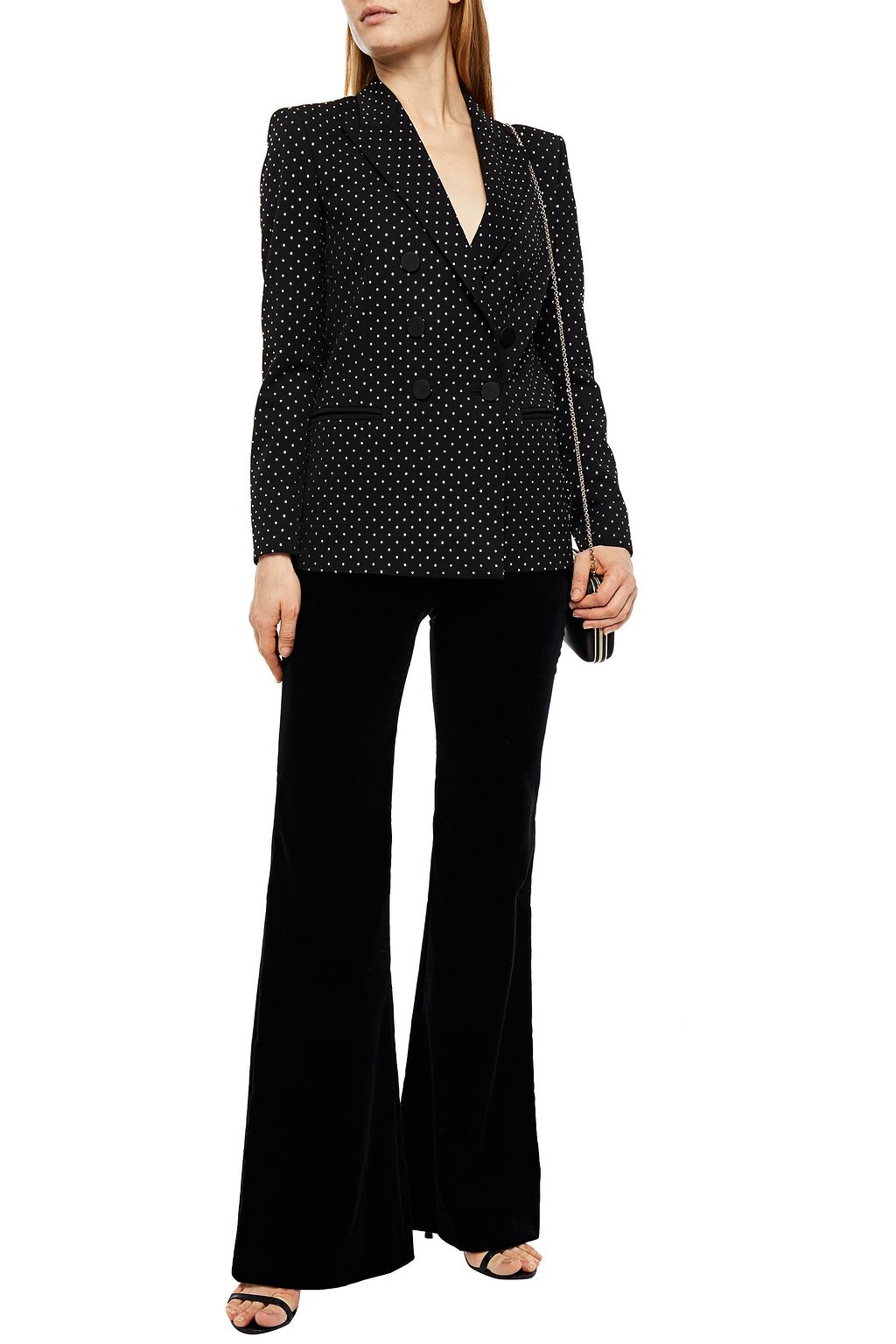 DUNDAS Cotton-blend velvet flared pants