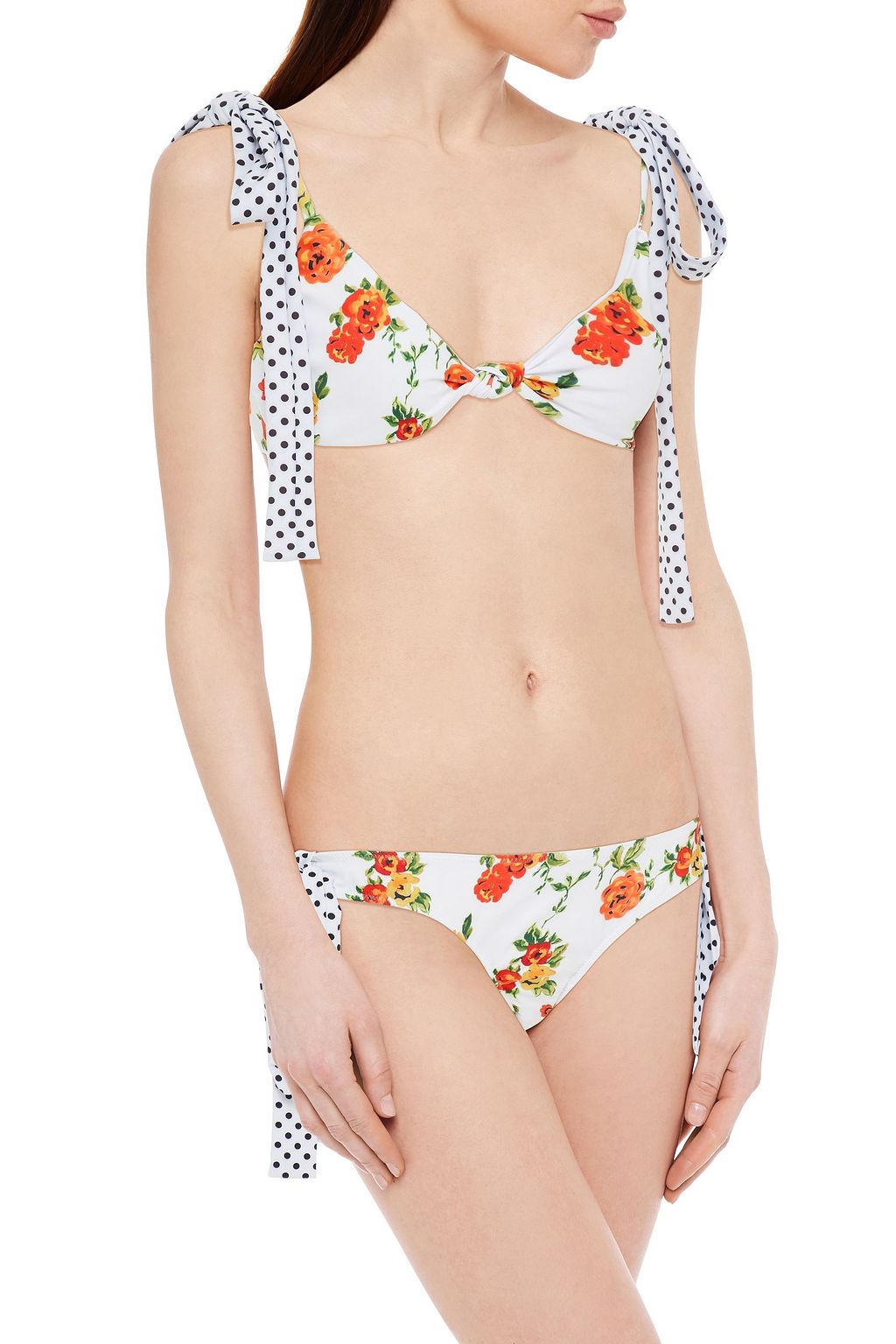 CAROLINE CONSTAS Printed triangle bikini top