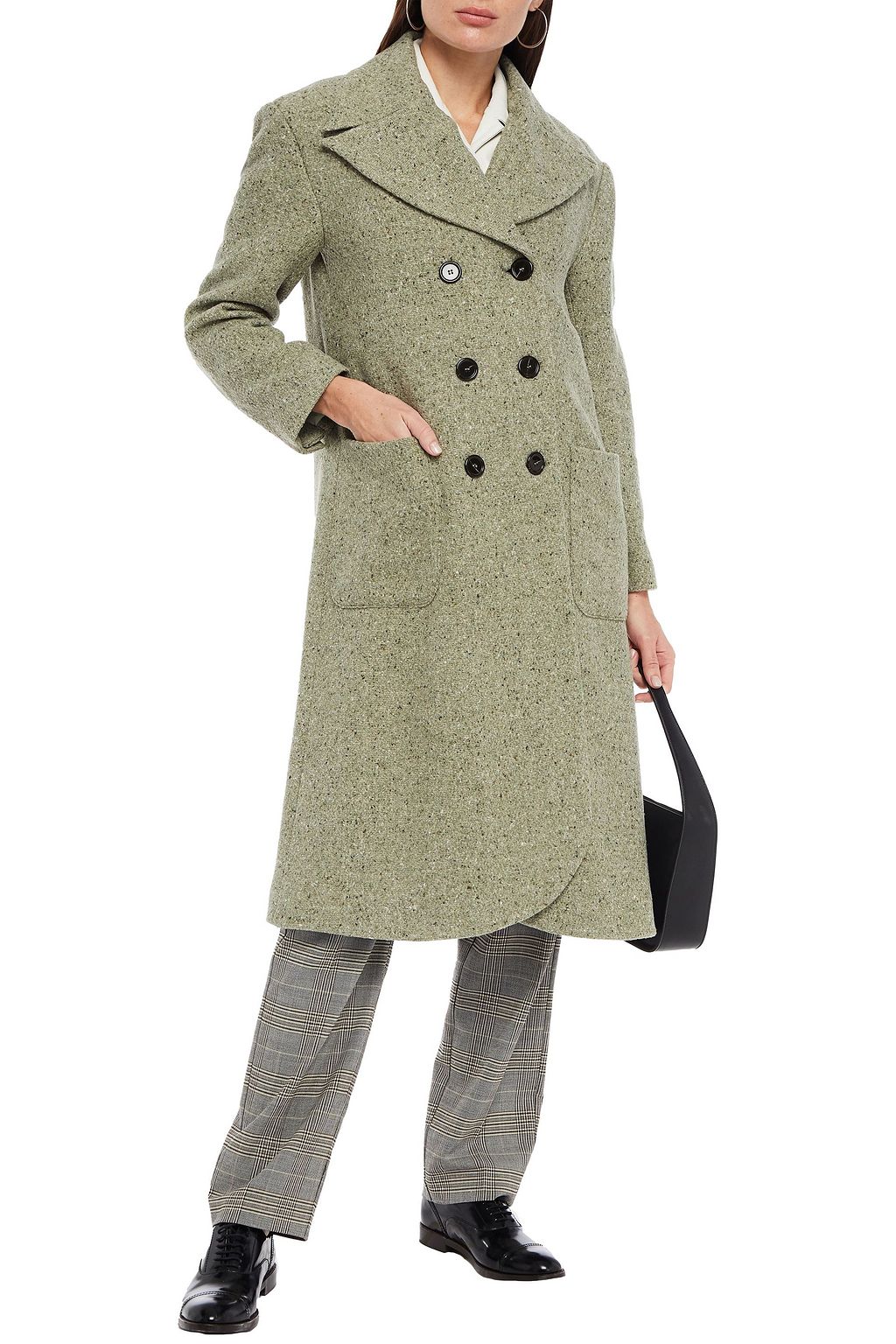 ALEXACHUNG Double-breasted wool-blend tweed coat