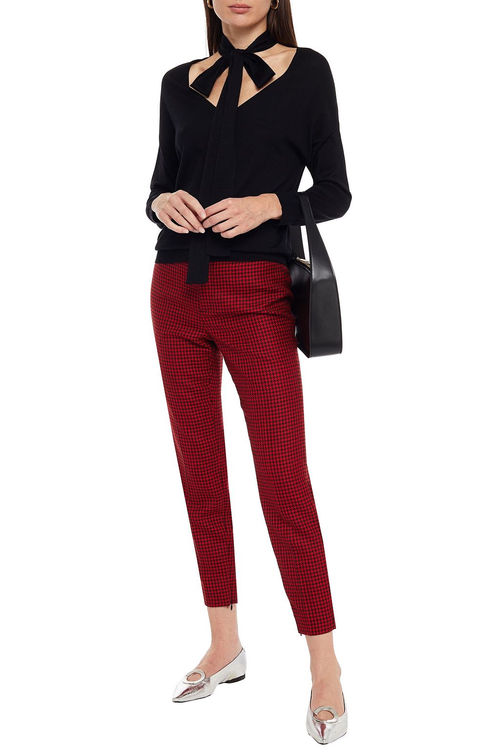 REDVALENTINO Pussy-bow wool, silk and cashmere-blend sweater