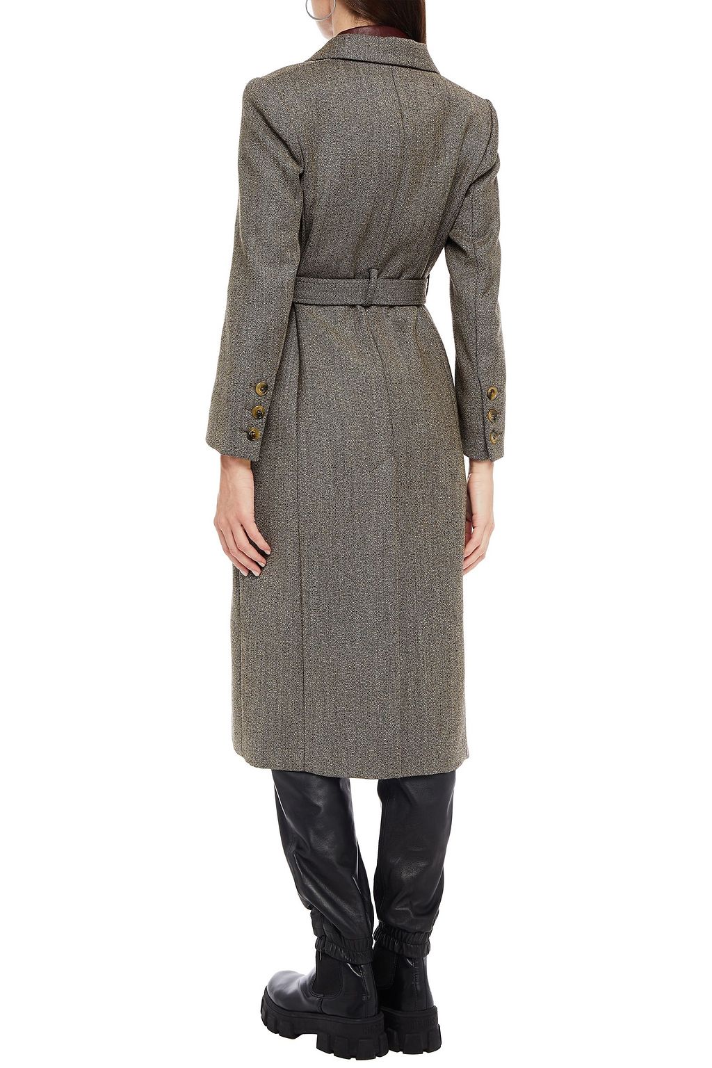 ALEXACHUNG Double-breasted belted wool-crepe coat