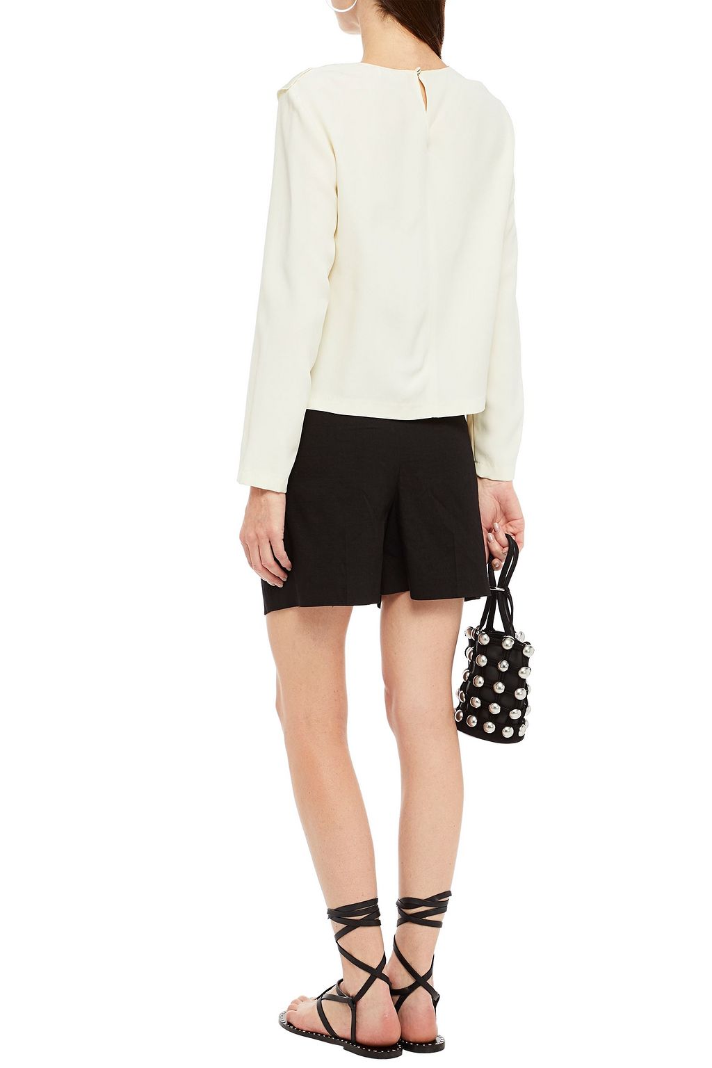 REDVALENTINO Ruffled satin-crepe blouse