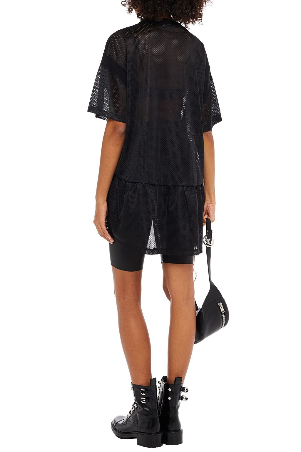 REDVALENTINO Gathered printed mesh top