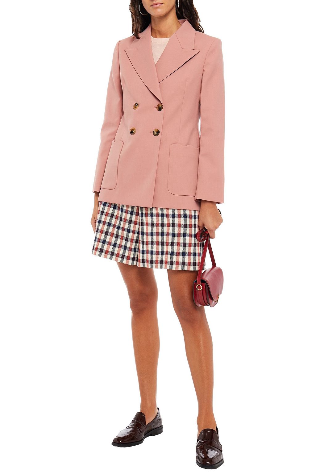 ALEXACHUNG Double-breasted twill blazer