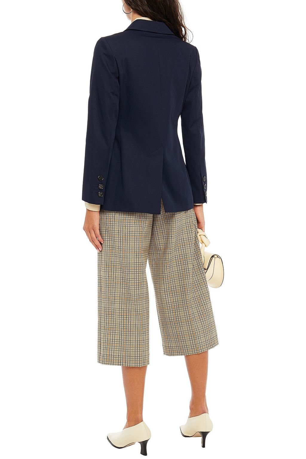 ALEXACHUNG Double-breasted cotton-gabardine blazer