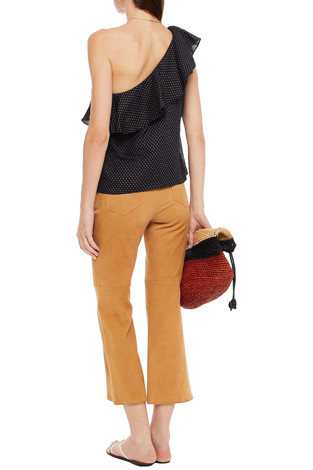MARANT ÉTOILE Thom one-shoulder linen-jacquard top