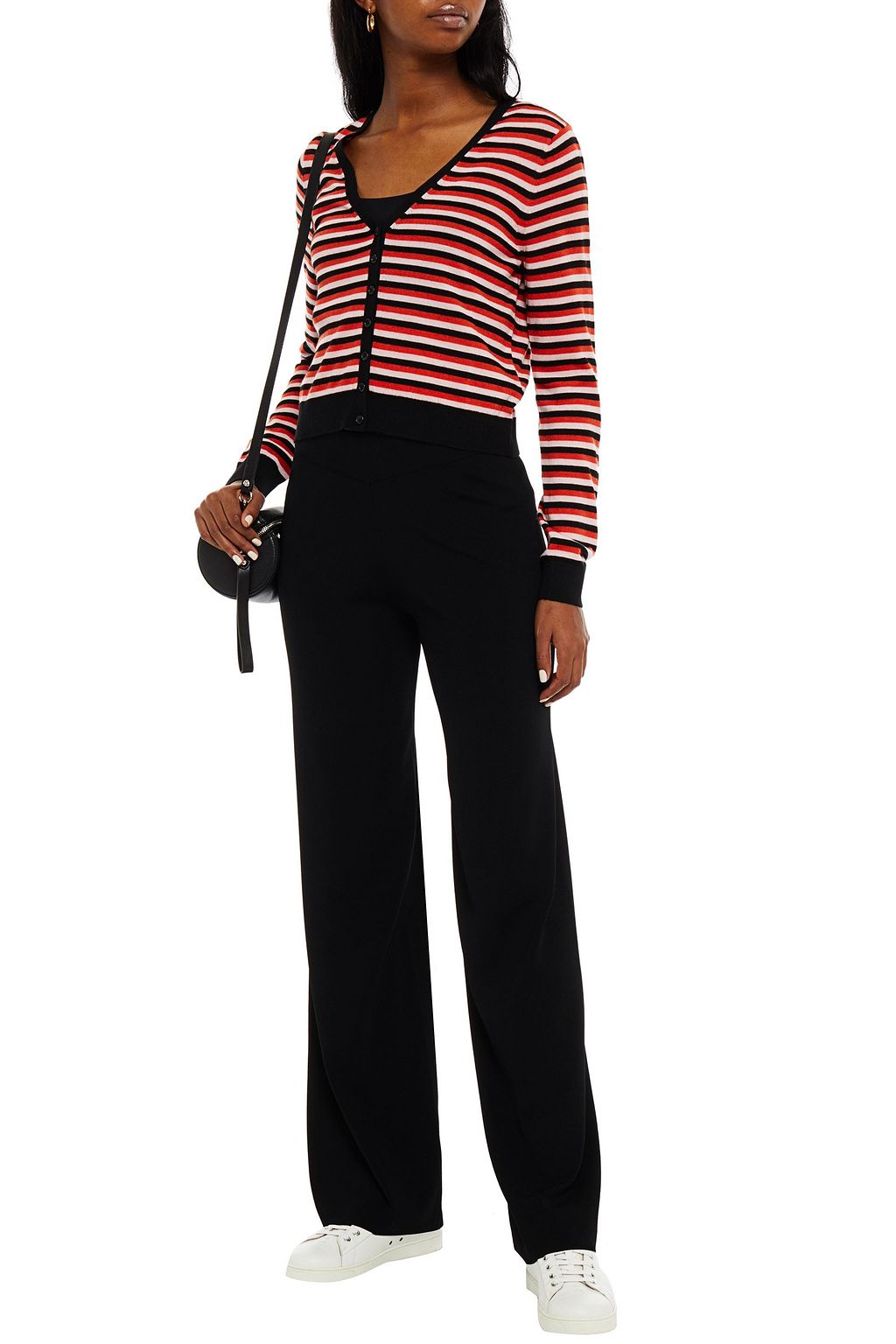 NINETY PERCENT Striped organic merino wool cardigan