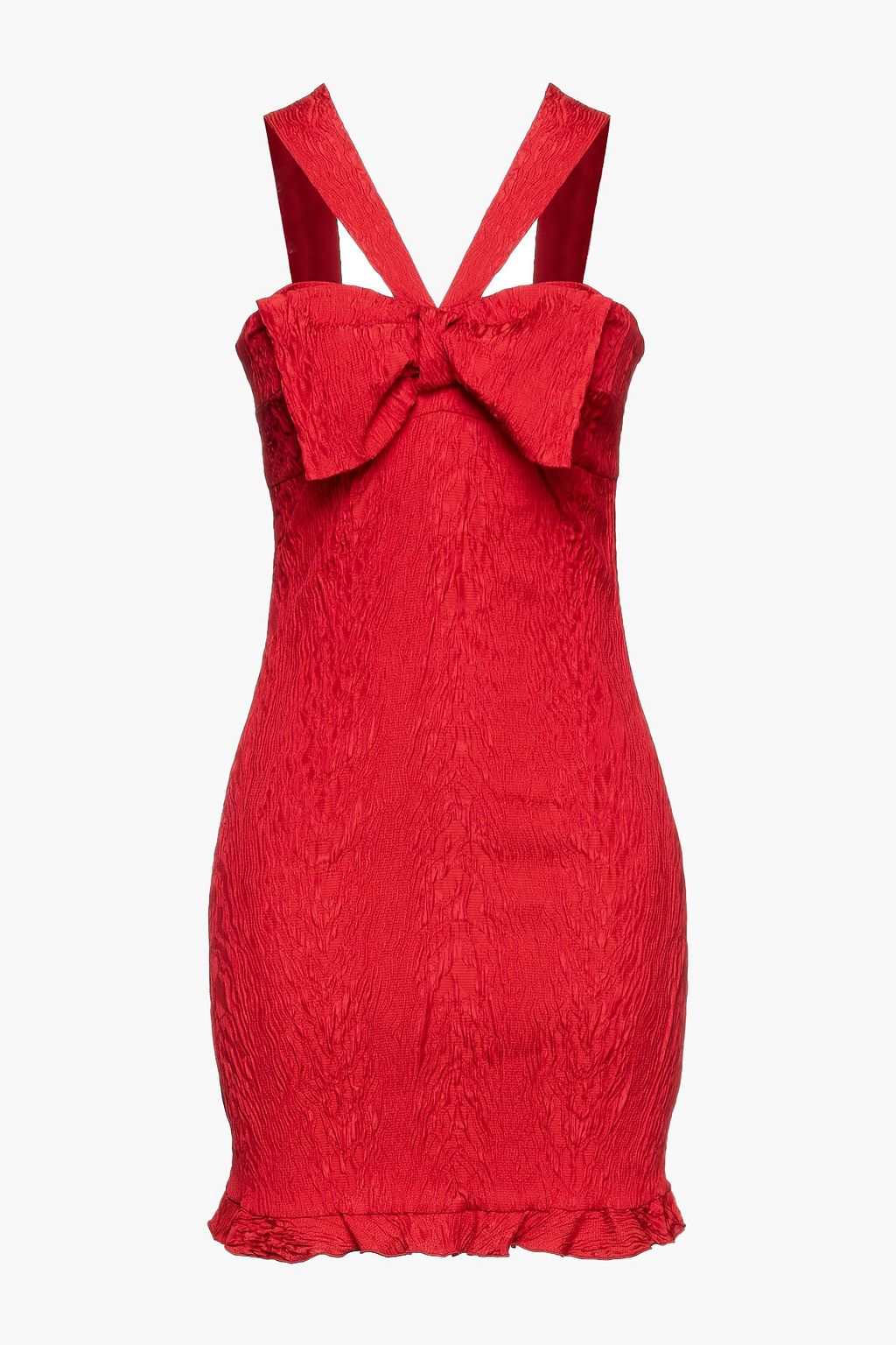 Bow-embellished cloqué mini dress | ALEXACHUNG | OUTNET