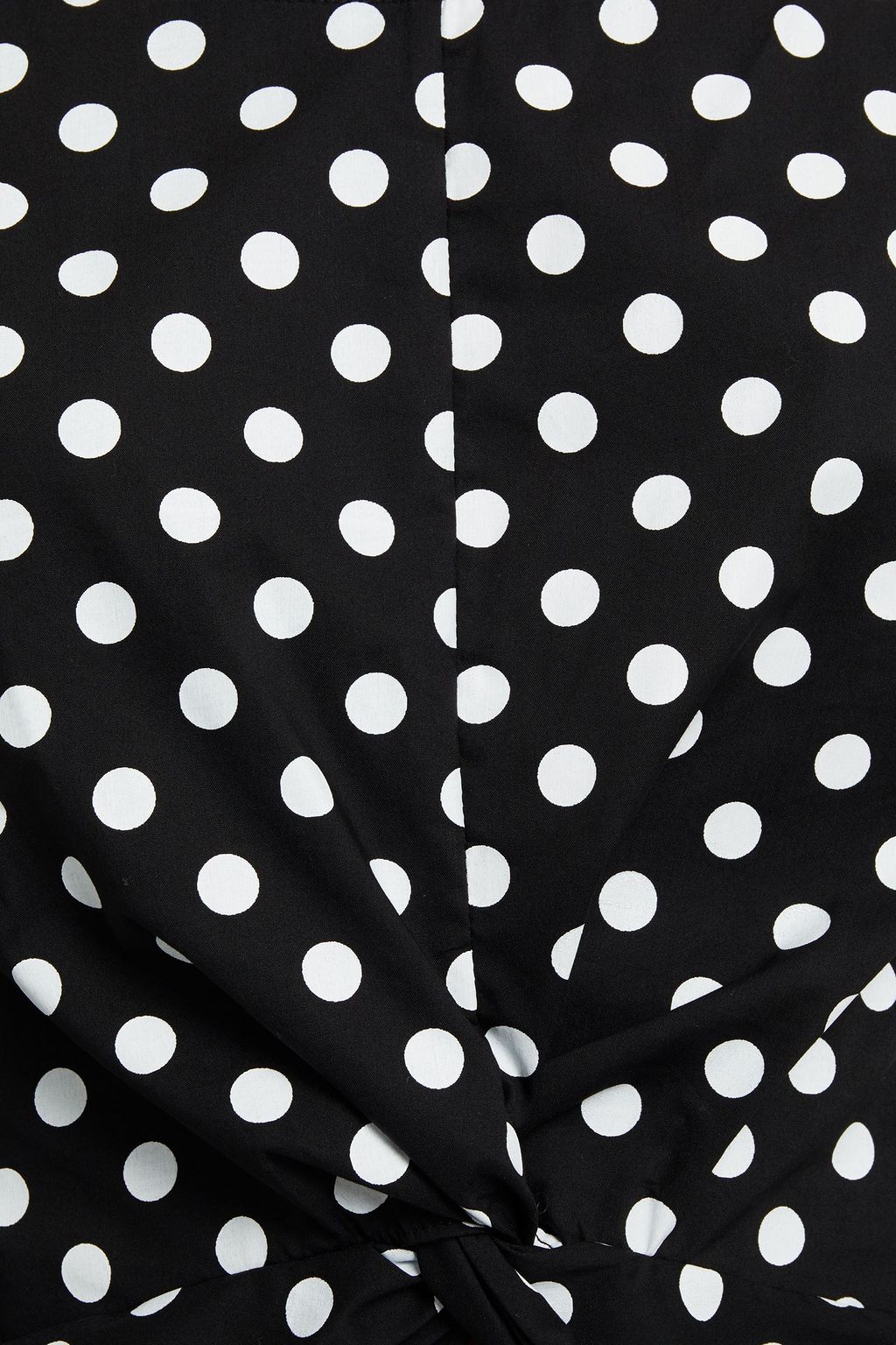 CAROLINE CONSTAS Maddie twisted polka-dot cotton-blend poplin blouse