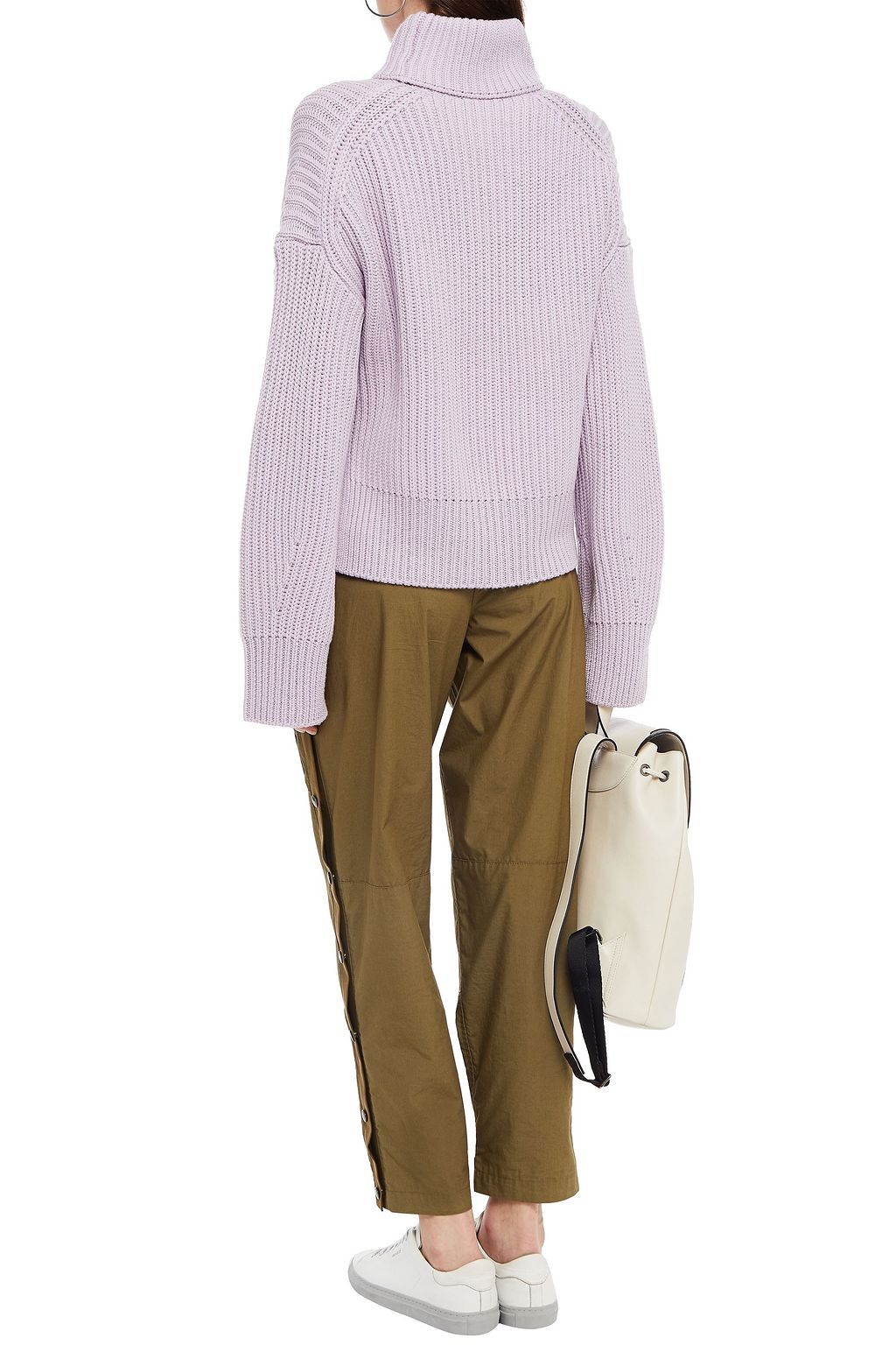 NINETY PERCENT Ribbed merino wool turtleneck sweater