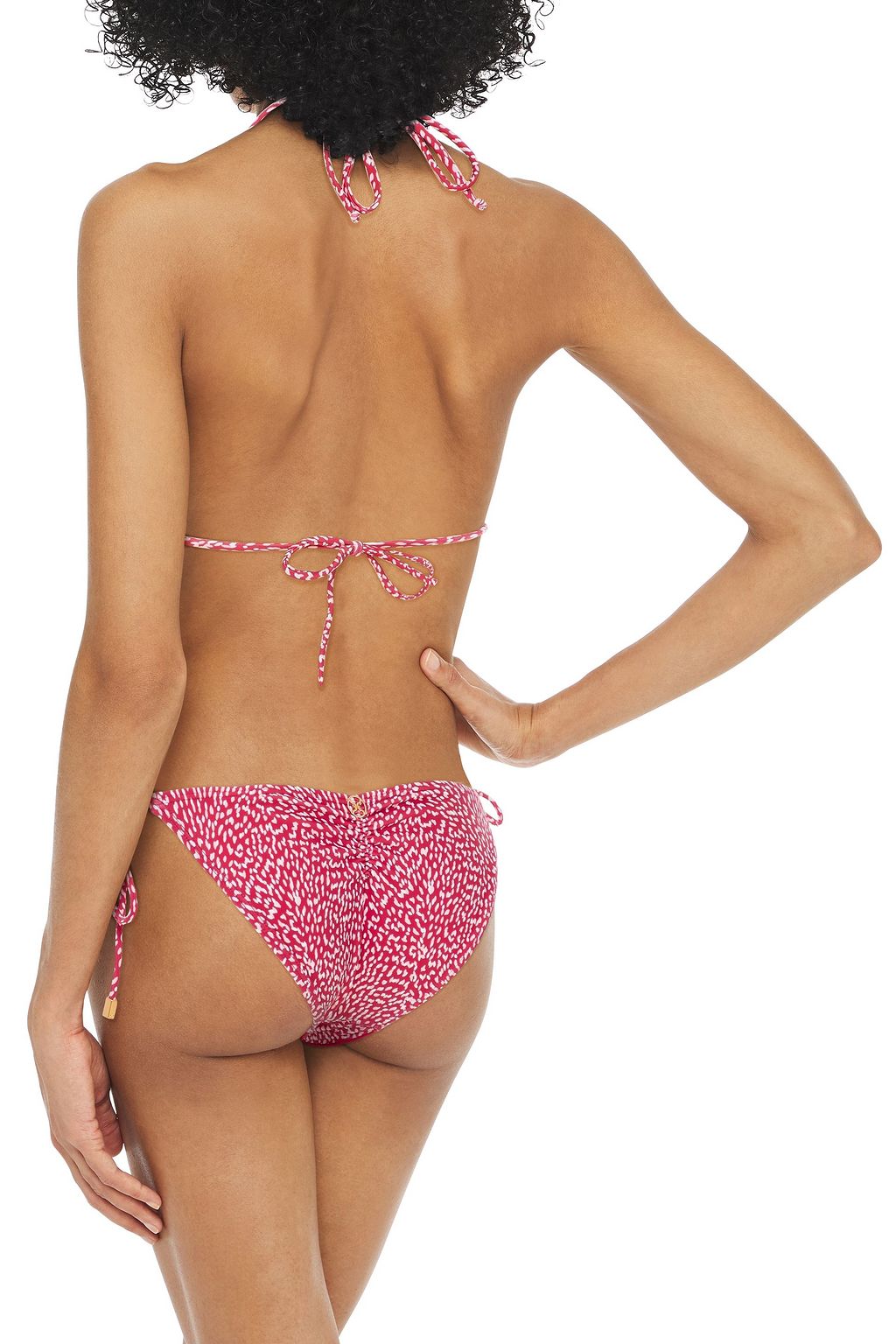 VIX PAULA HERMANNY Ripple embellished printed triangle bikini top
