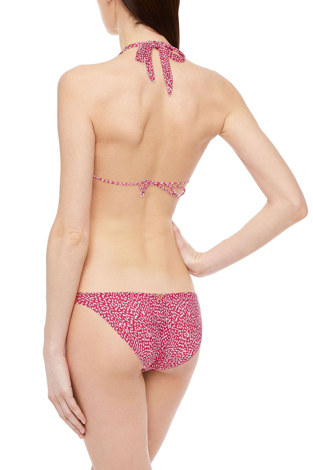 VIX PAULA HERMANNY Paula embellished printed triangle bikini top