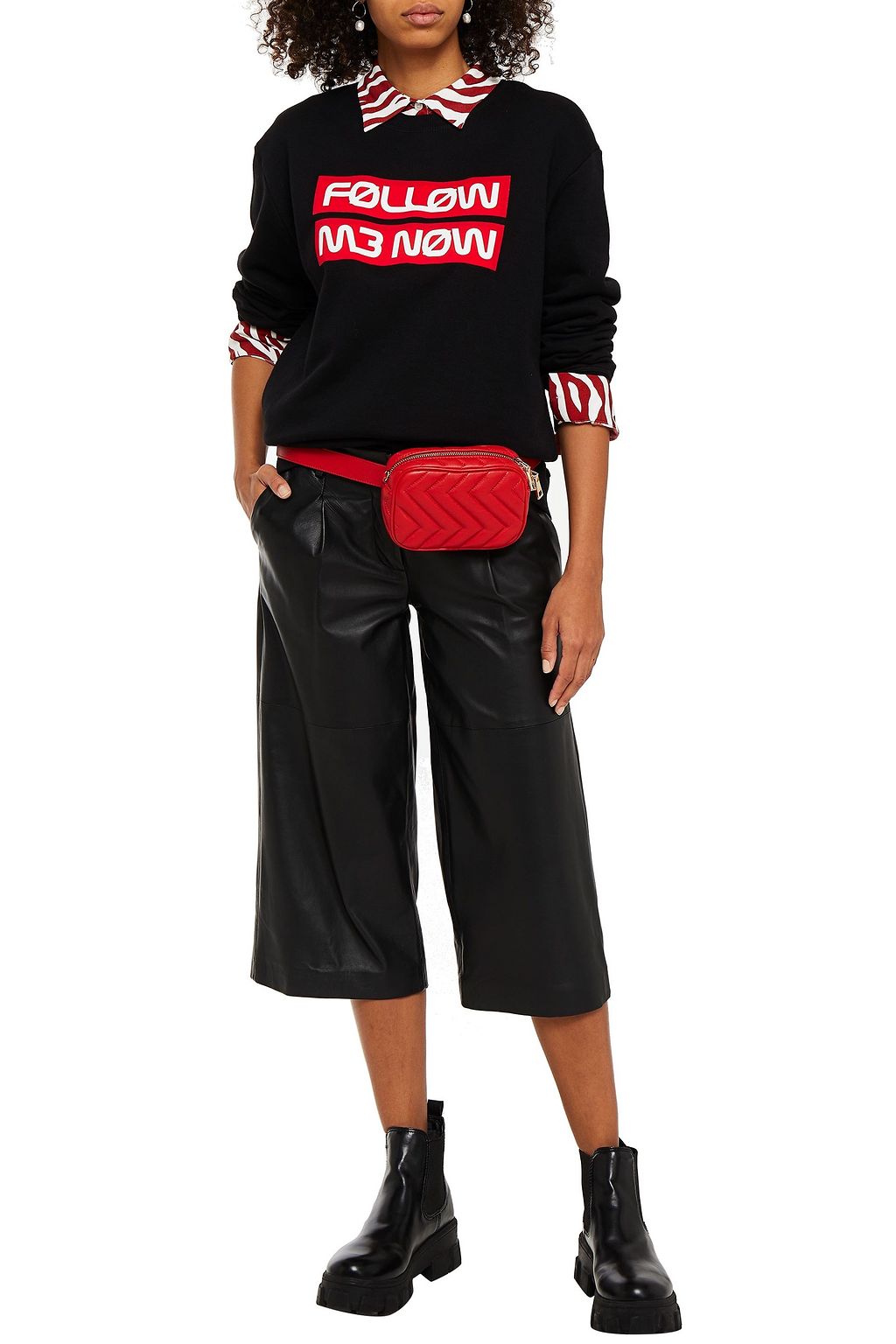 REDVALENTINO Printed French cotton-blend terry sweatshirt